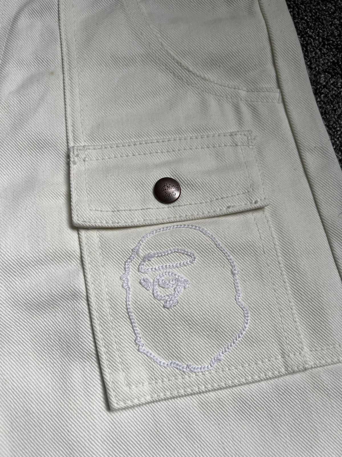 Bape Vintage 90s Bape White Denim Jeans Size US 28 / EU 44 - 5 Thumbnail