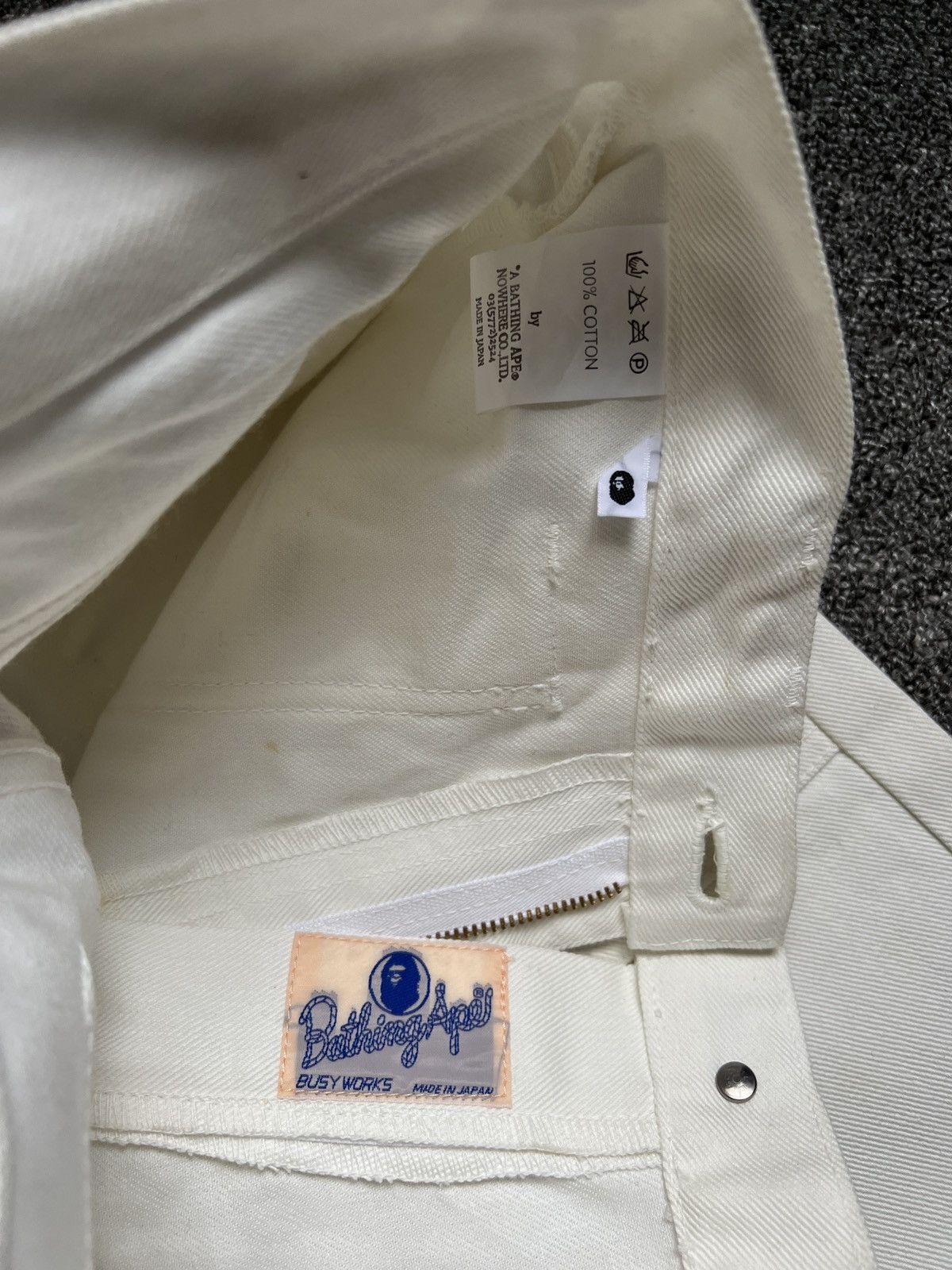 Bape Vintage 90s Bape White Denim Jeans Size US 28 / EU 44 - 15 Thumbnail
