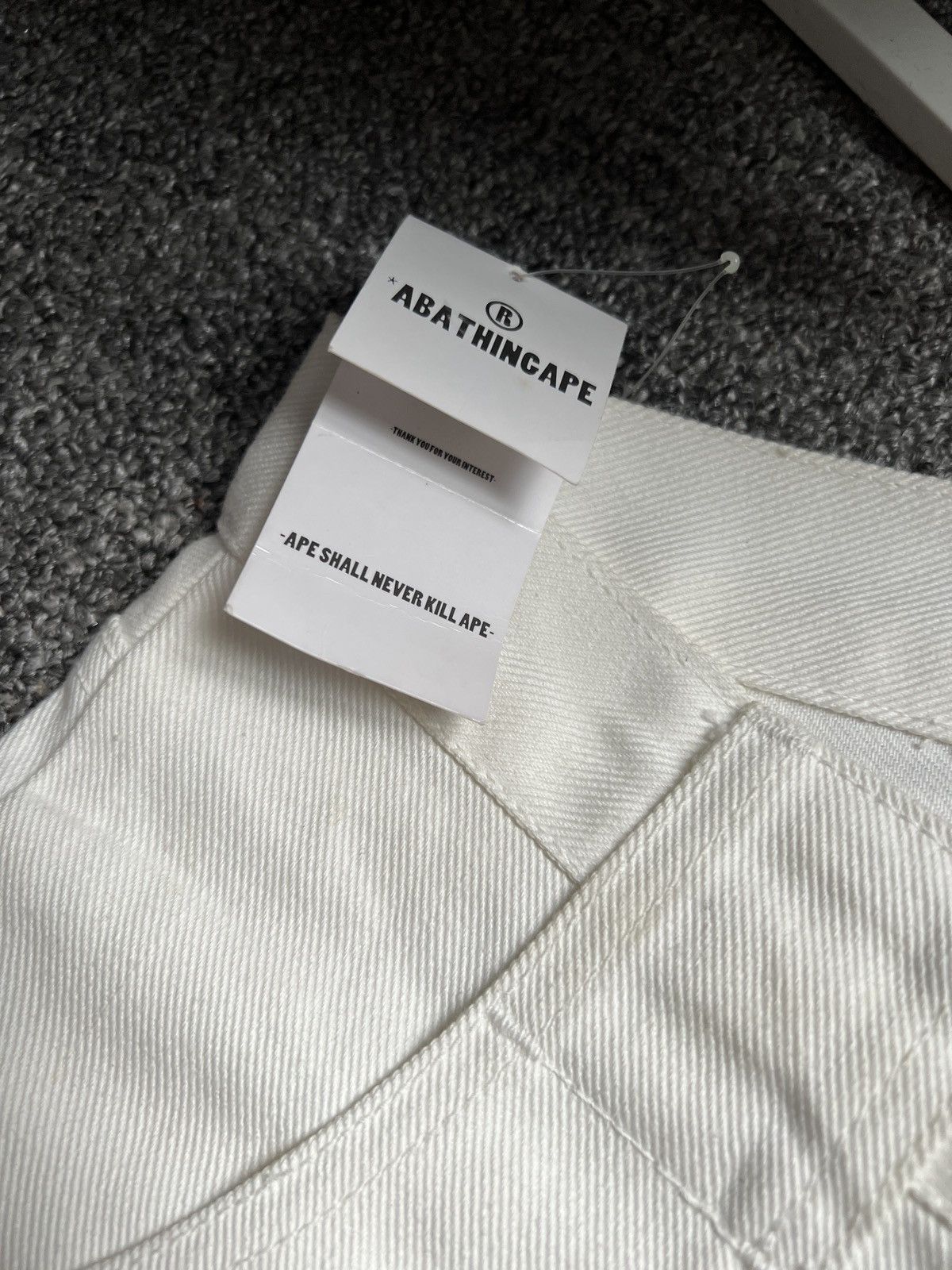 Bape Vintage 90s Bape White Denim Jeans Size US 28 / EU 44 - 17 Thumbnail