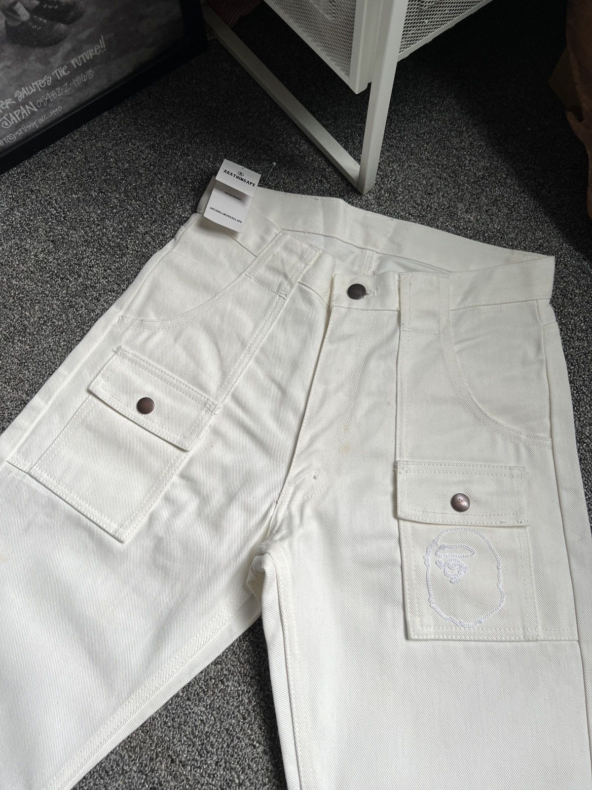 Bape Vintage 90s Bape White Denim Jeans Size US 28 / EU 44 - 4 Thumbnail