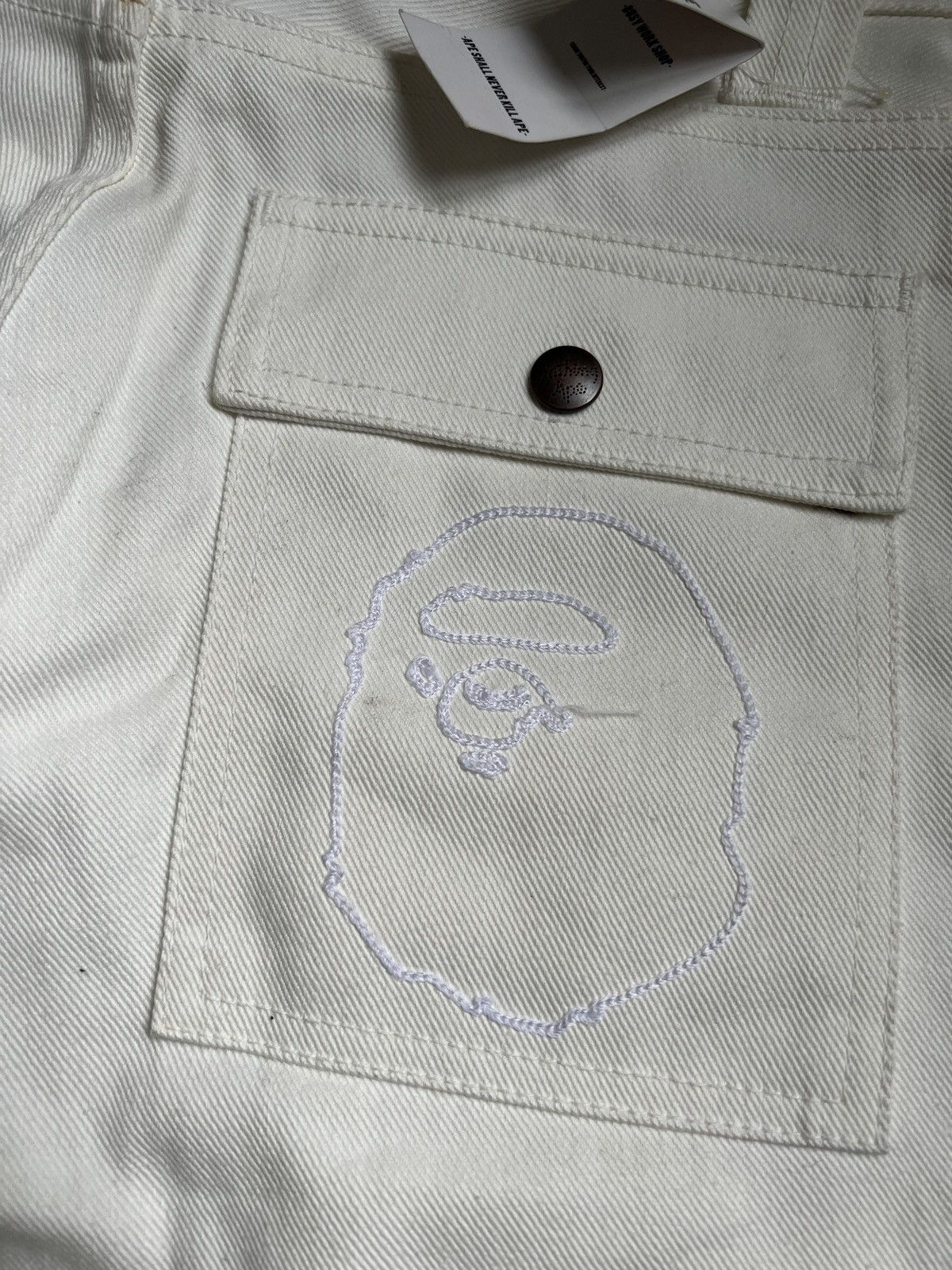 Bape Vintage 90s Bape White Denim Jeans Size US 28 / EU 44 - 7 Thumbnail