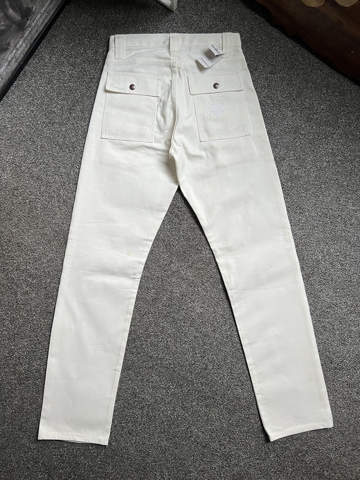 Bape Vintage 90s Bape White Denim Jeans Size US 28 / EU 44 - 3 Thumbnail