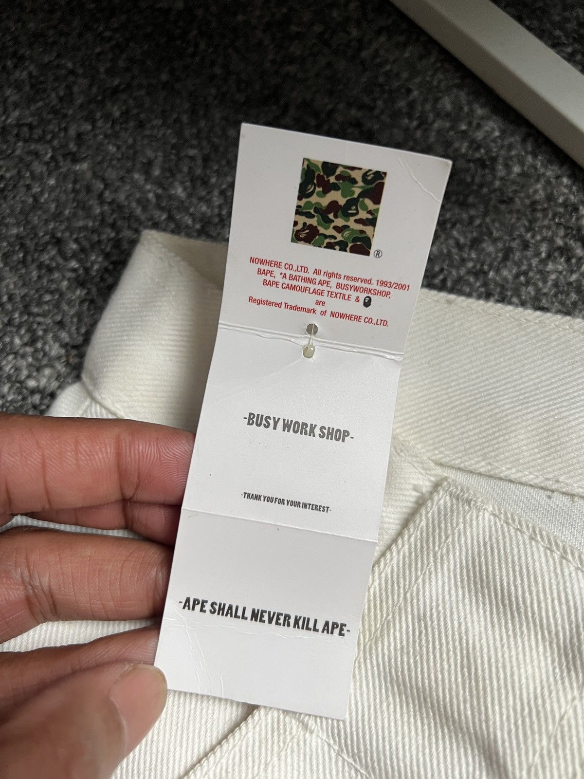 Bape Vintage 90s Bape White Denim Jeans Size US 28 / EU 44 - 18 Thumbnail