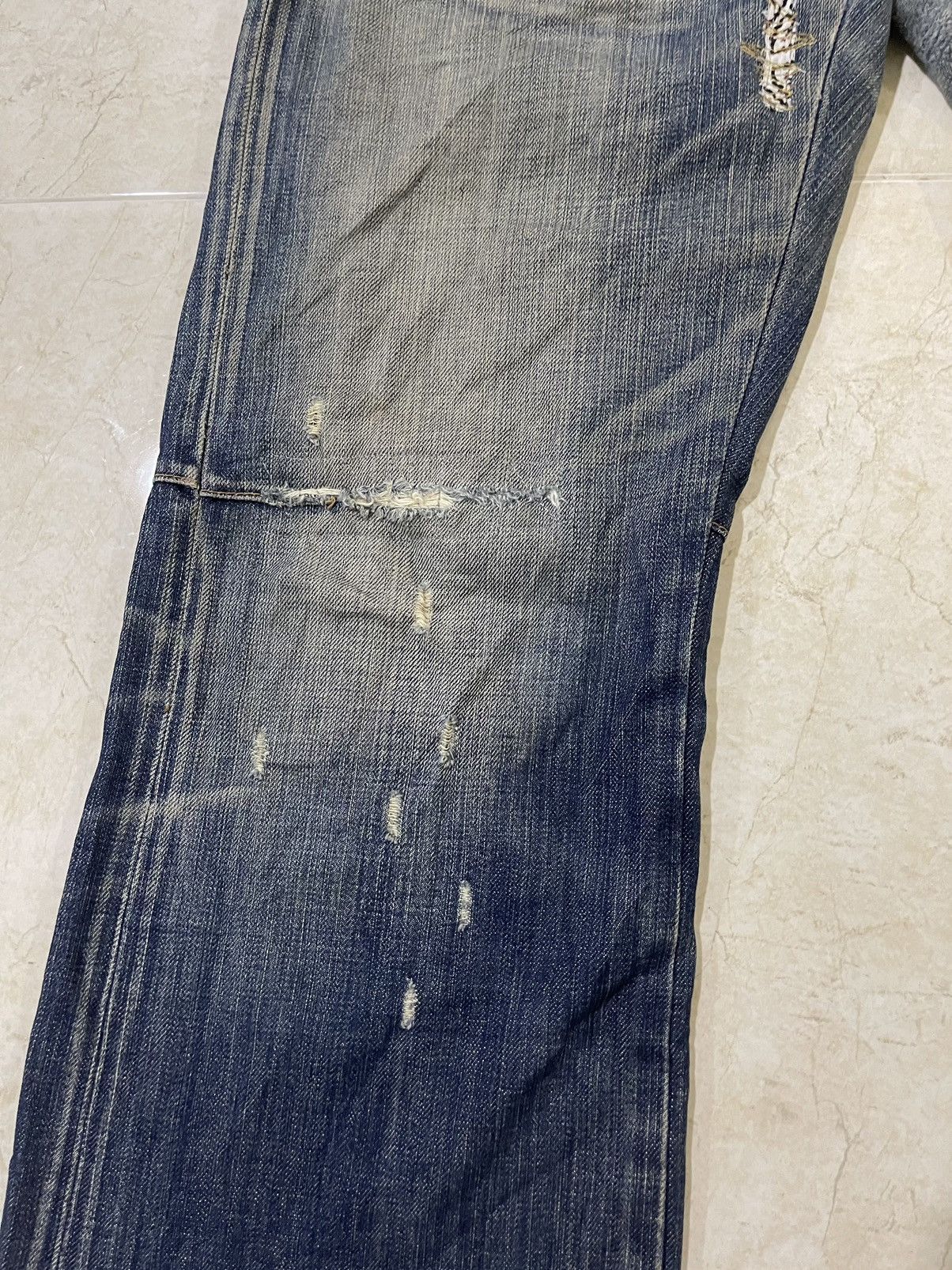 Marithe + Francois Girbaud 🔥RARE Flare Jeans MARITHE FRANCOIS GIRBAUD Distressed Rips Size US 31 - 4 Thumbnail