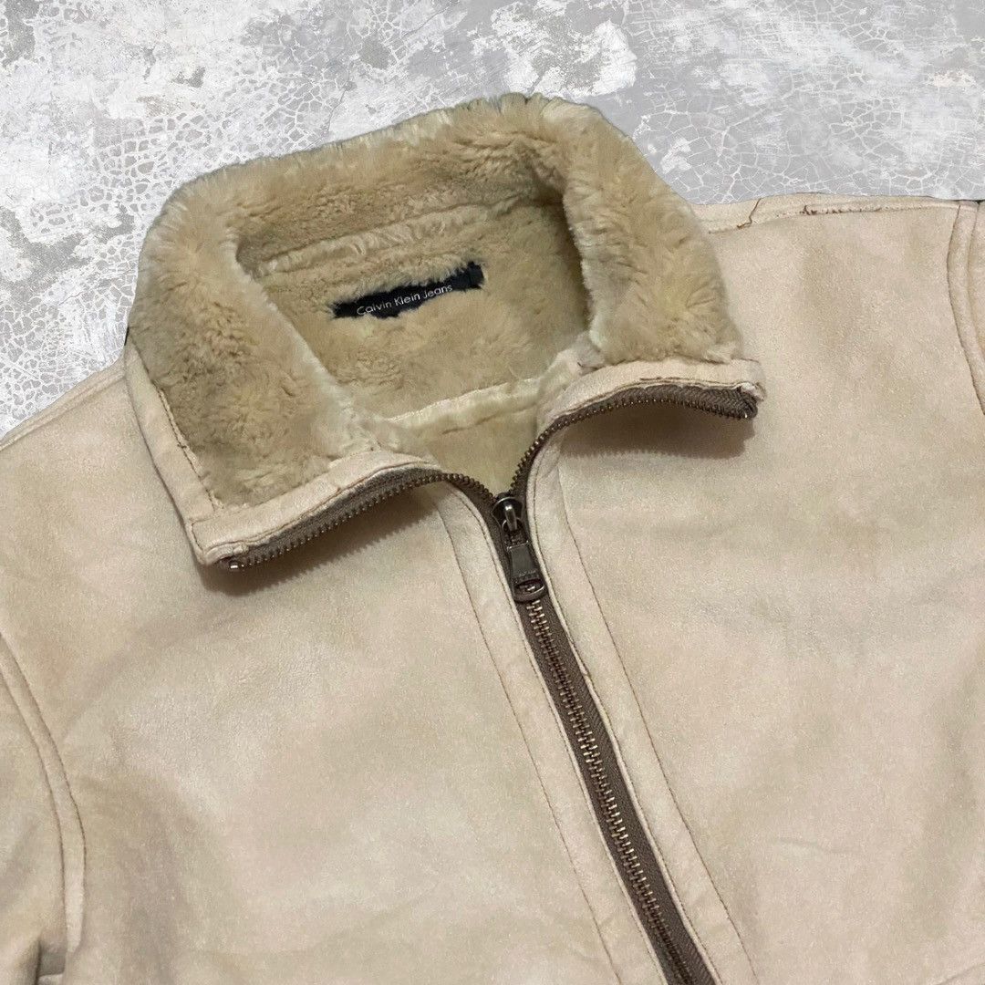 Calvin Klein × Vintage Vintage Calvin Klein Synthetic Leather Sherpa Jacket Size US L / EU 52-54 / 3 - 4 Thumbnail