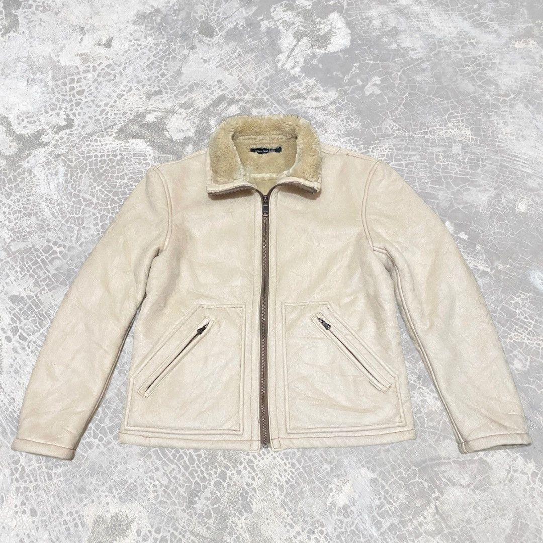 Calvin Klein × Vintage Vintage Calvin Klein Synthetic Leather Sherpa Jacket Size US L / EU 52-54 / 3 - 1 Thumbnail