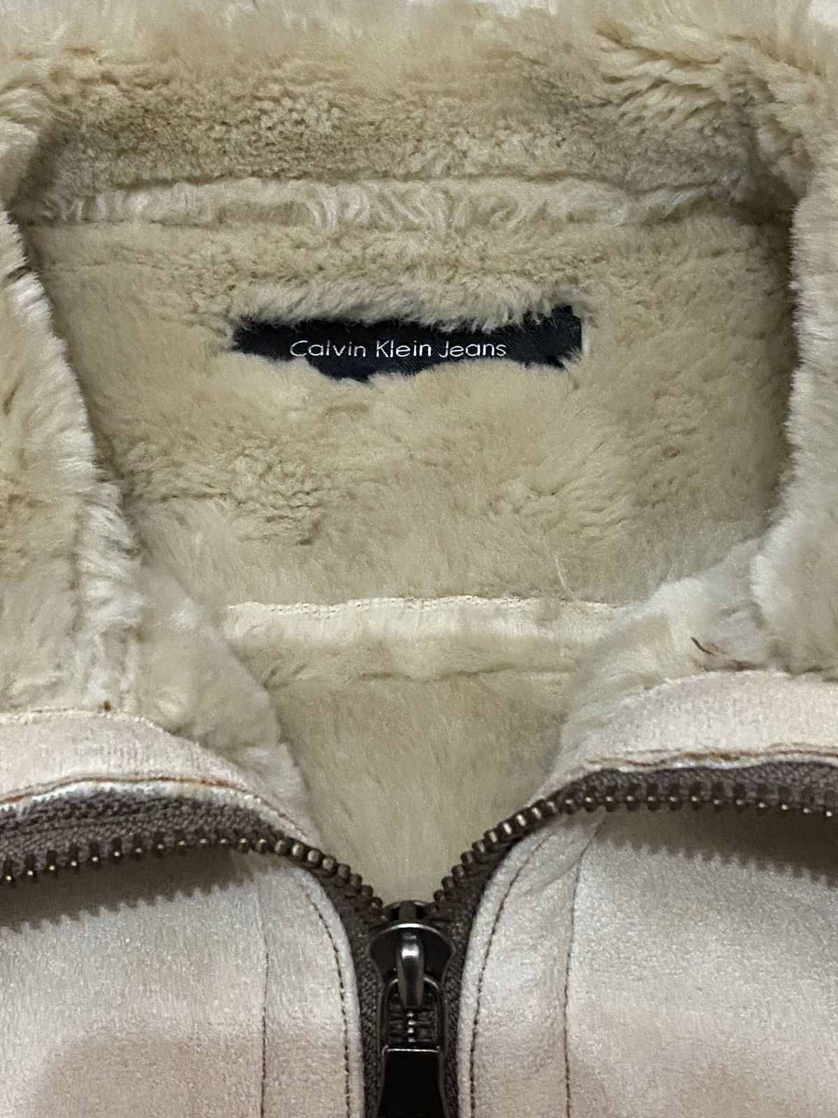 Calvin Klein × Vintage Vintage Calvin Klein Synthetic Leather Sherpa Jacket Size US L / EU 52-54 / 3 - 8 Thumbnail
