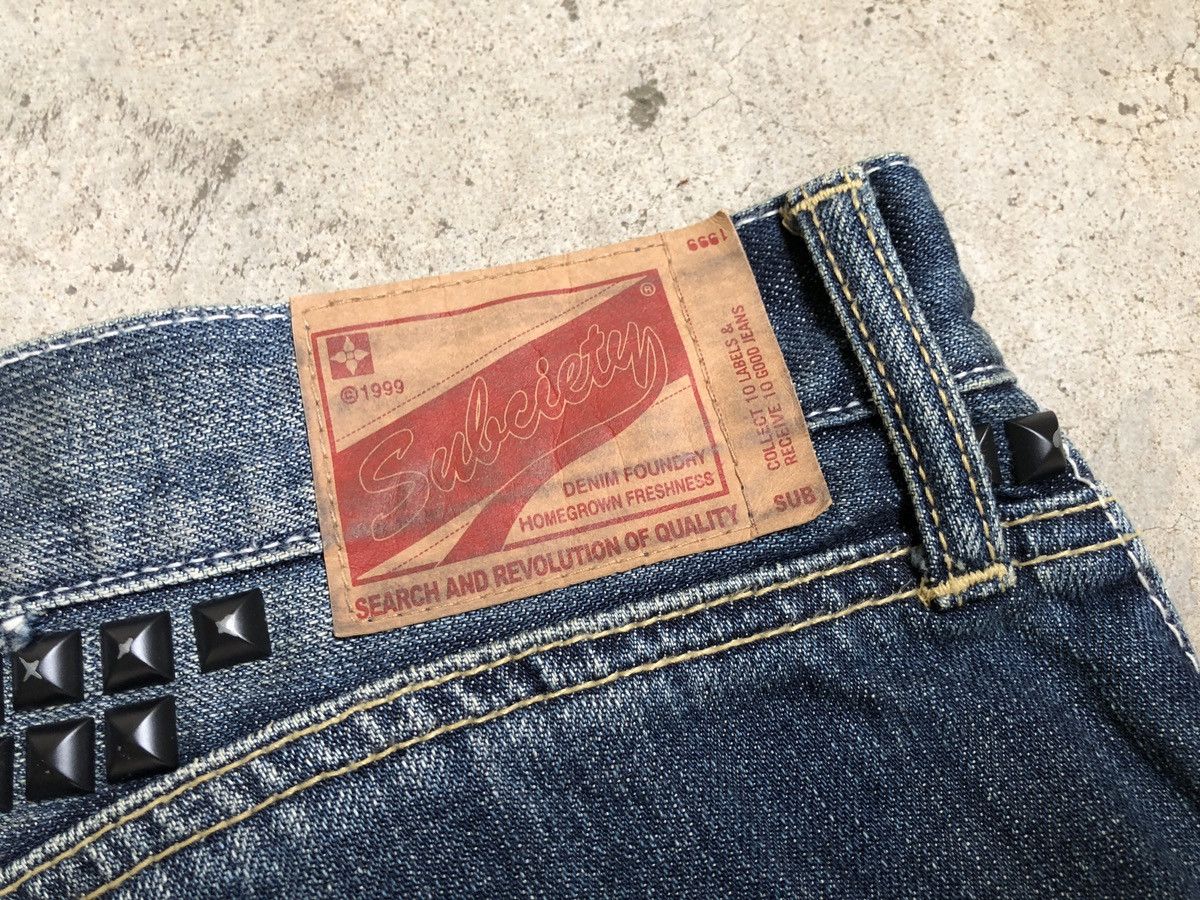 Japanese Brand SUBCIETY STUD SPIKE DENIM JEANS RIPPED STYLE Size US 36 / EU 52 - 13 Thumbnail