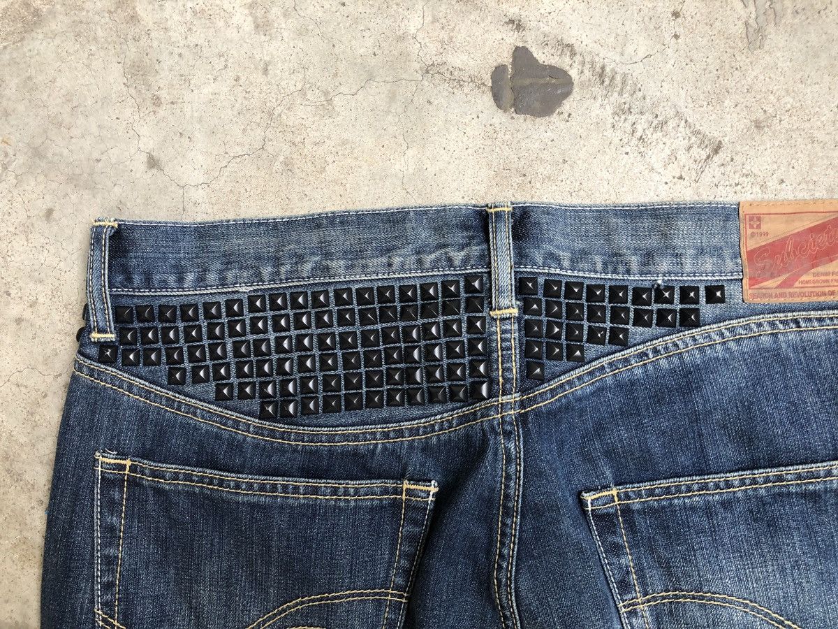Japanese Brand SUBCIETY STUD SPIKE DENIM JEANS RIPPED STYLE Size US 36 / EU 52 - 14 Thumbnail