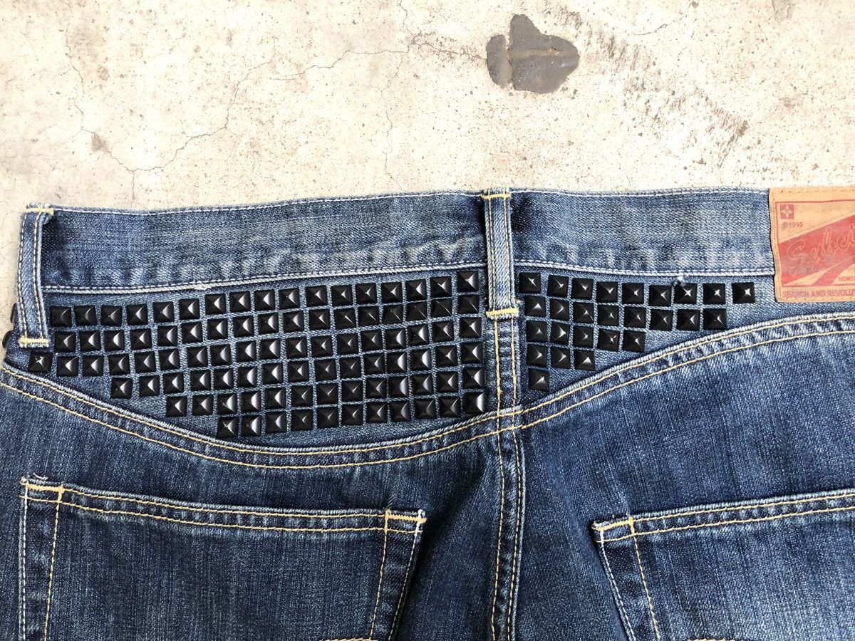 Japanese Brand SUBCIETY STUD SPIKE DENIM JEANS RIPPED STYLE Size US 36 / EU 52 - 12 Thumbnail