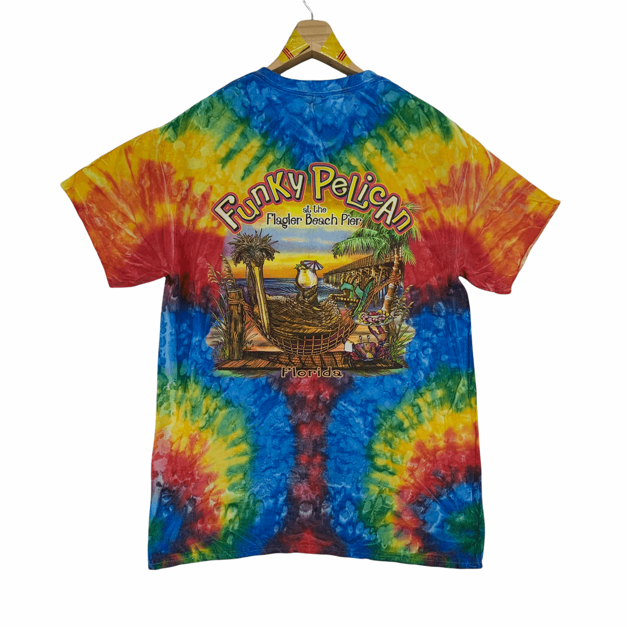 Vacation Funky Pelican Florida Nice Graphic & Tie Dye Tee #3328-67 Size US M / EU 48-50 / 2 - 1 Thumbnail