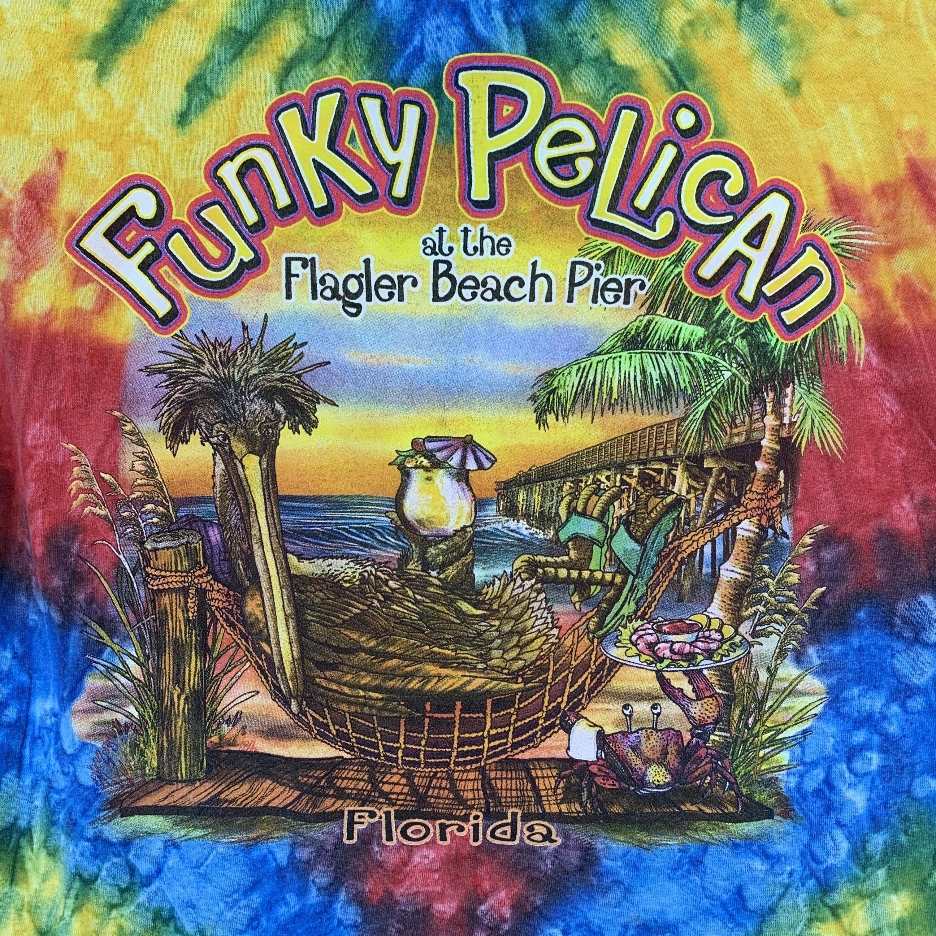 Vacation Funky Pelican Florida Nice Graphic & Tie Dye Tee #3328-67 Size US M / EU 48-50 / 2 - 2 Thumbnail