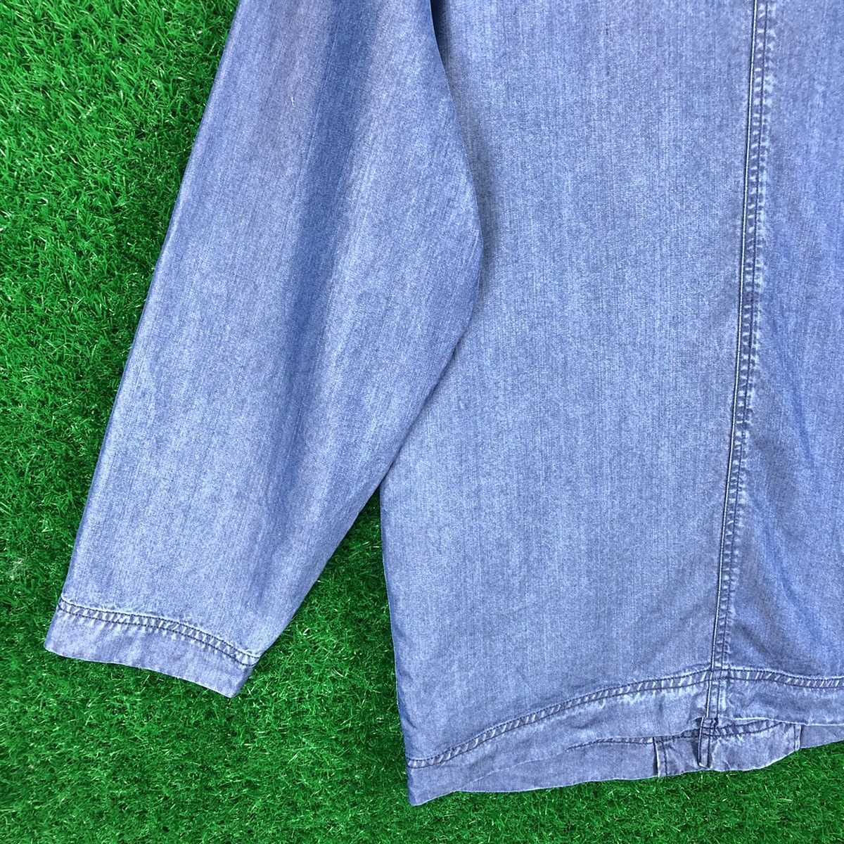 Japanese Brand Vintage 90's Blazer Coat Jacket Blue Denim by Lufrans 21 Size US L / EU 52-54 / 3 - 6 Thumbnail