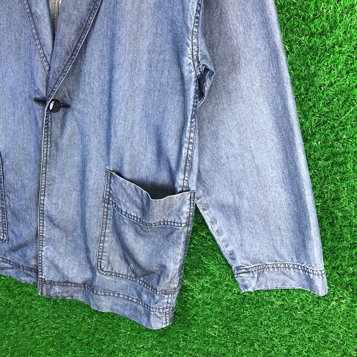 Japanese Brand Vintage 90's Blazer Coat Jacket Blue Denim by Lufrans 21 Size US L / EU 52-54 / 3 - 3 Thumbnail