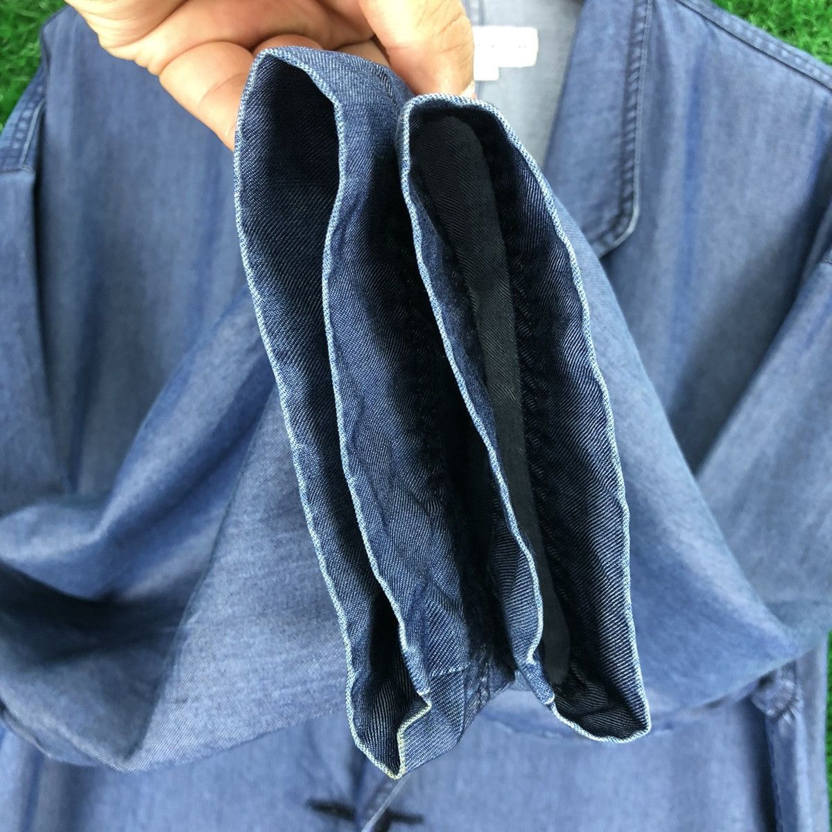 Japanese Brand Vintage 90's Blazer Coat Jacket Blue Denim by Lufrans 21 Size US L / EU 52-54 / 3 - 8 Thumbnail