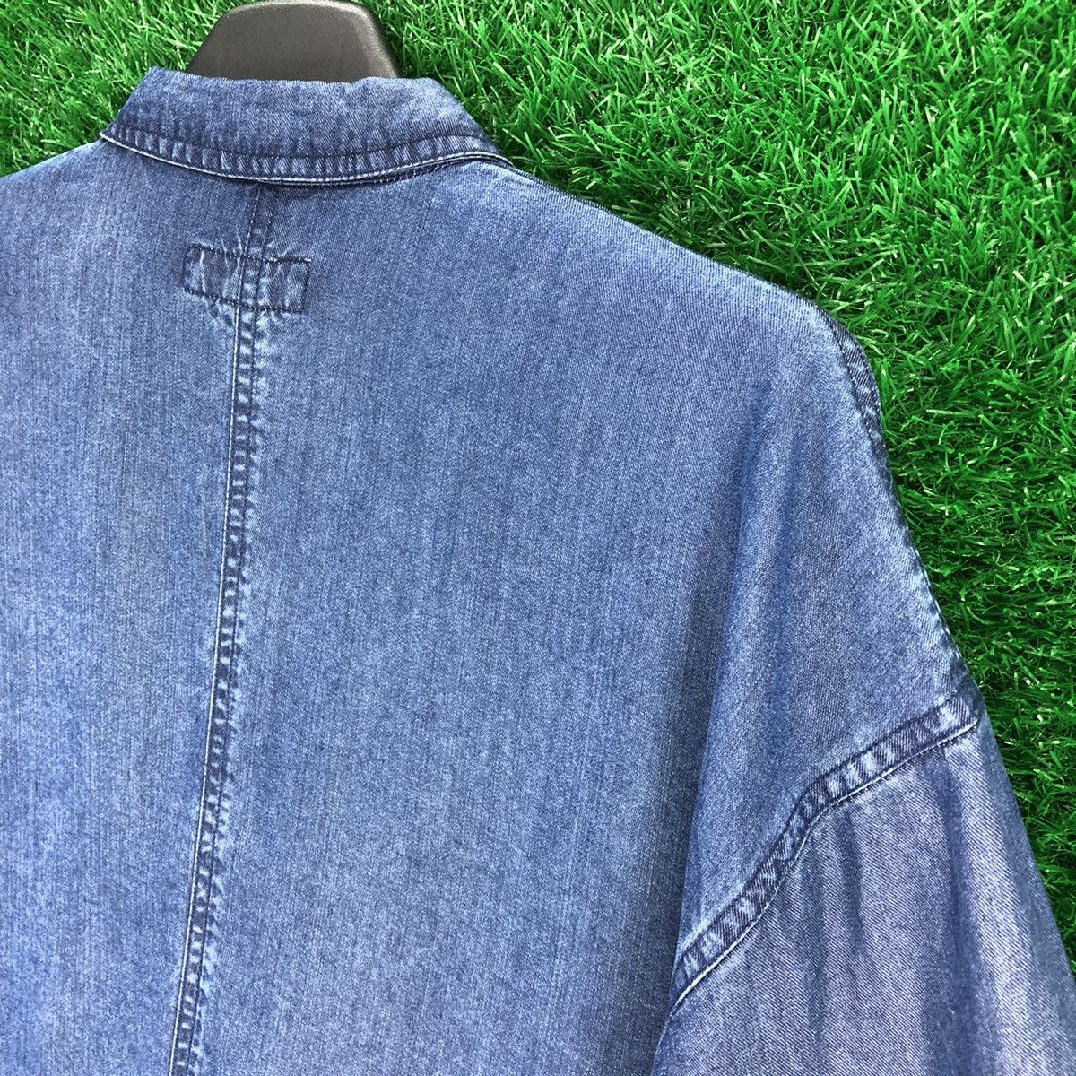 Japanese Brand Vintage 90's Blazer Coat Jacket Blue Denim by Lufrans 21 Size US L / EU 52-54 / 3 - 5 Thumbnail