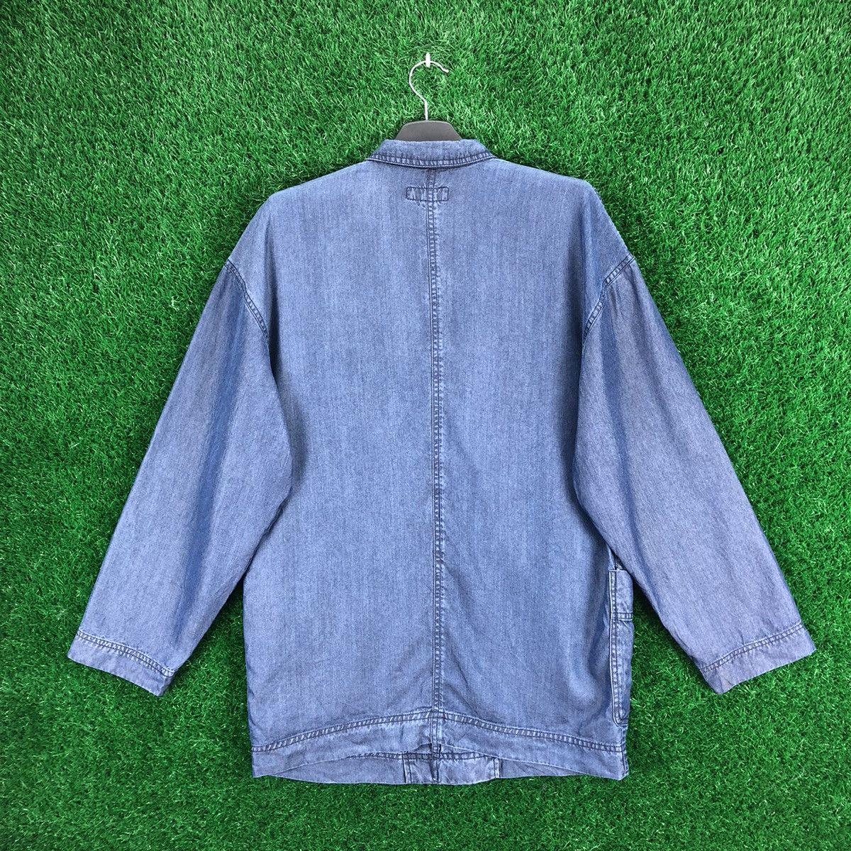 Japanese Brand Vintage 90's Blazer Coat Jacket Blue Denim by Lufrans 21 Size US L / EU 52-54 / 3 - 4 Thumbnail