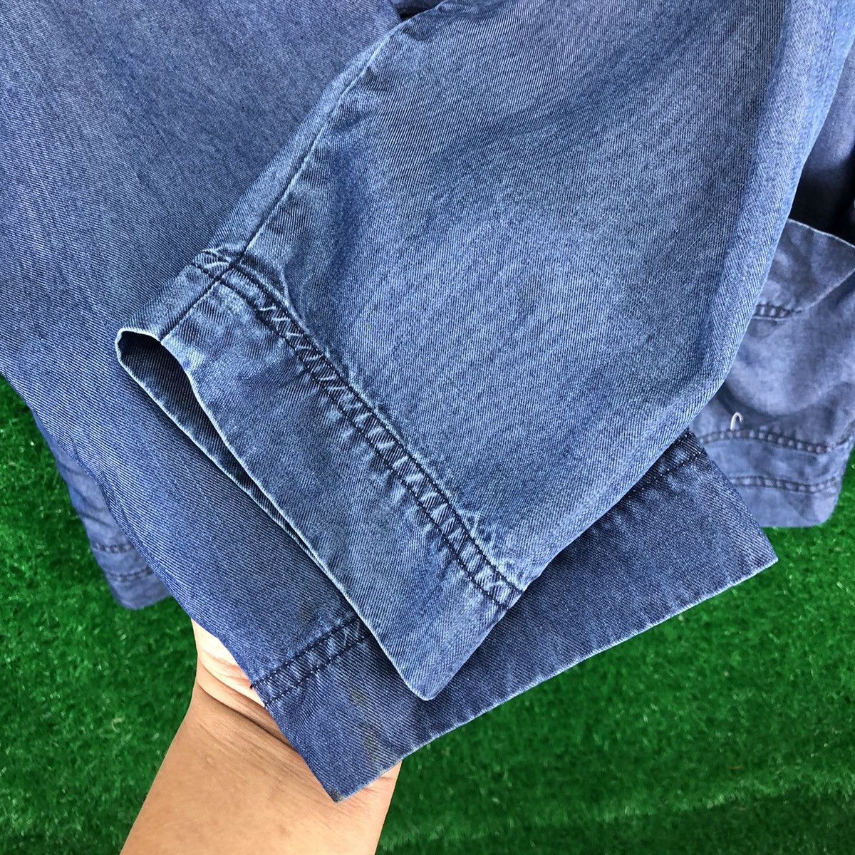 Japanese Brand Vintage 90's Blazer Coat Jacket Blue Denim by Lufrans 21 Size US L / EU 52-54 / 3 - 9 Thumbnail
