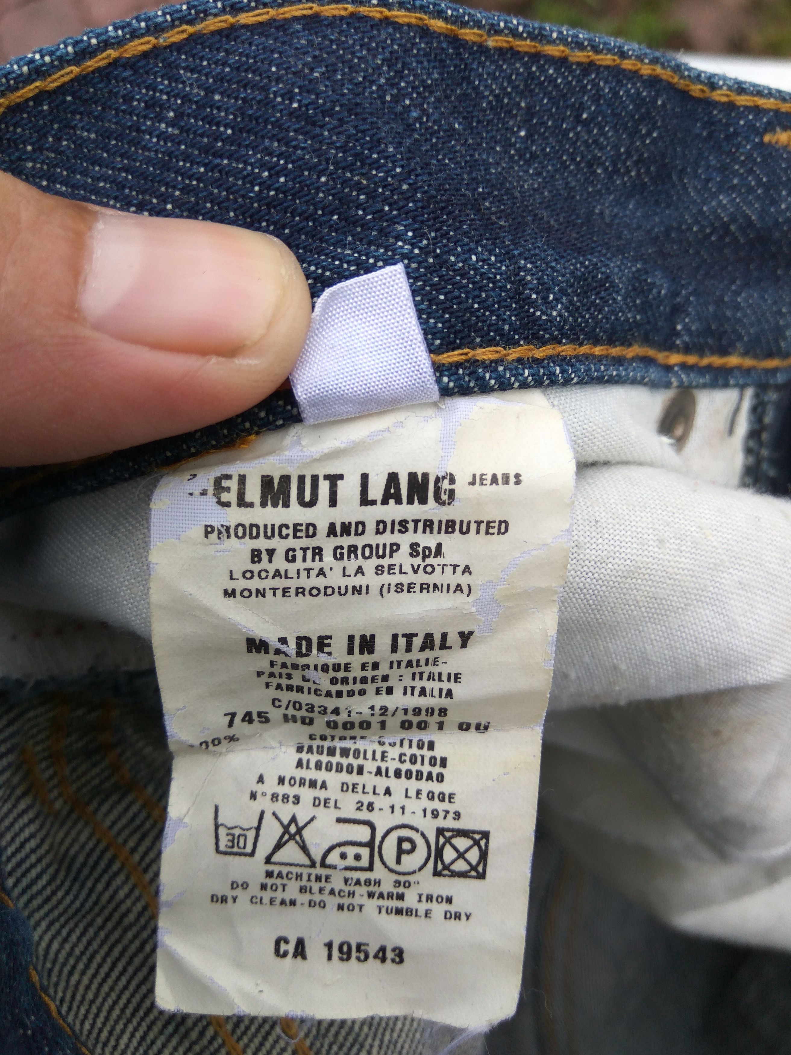 Helmut Lang Vintage 1998 Helmut Lang Jeans Classic Denim Italian Cut Size US 27 - 5 Thumbnail