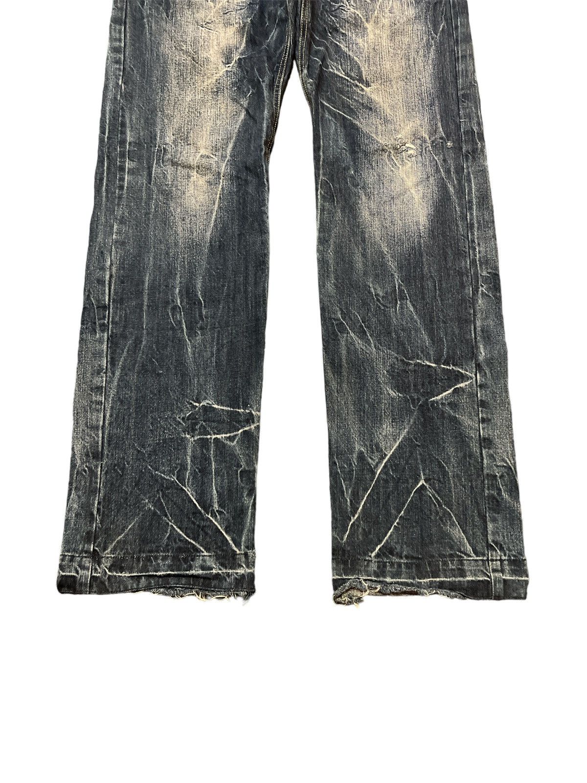 Japanese Brand × Vintage SICK‼️DOUBLE WAIST JUNGLE STORM DISTRESSED DENIM PANT Size US 32 / EU 48 - 4 Thumbnail