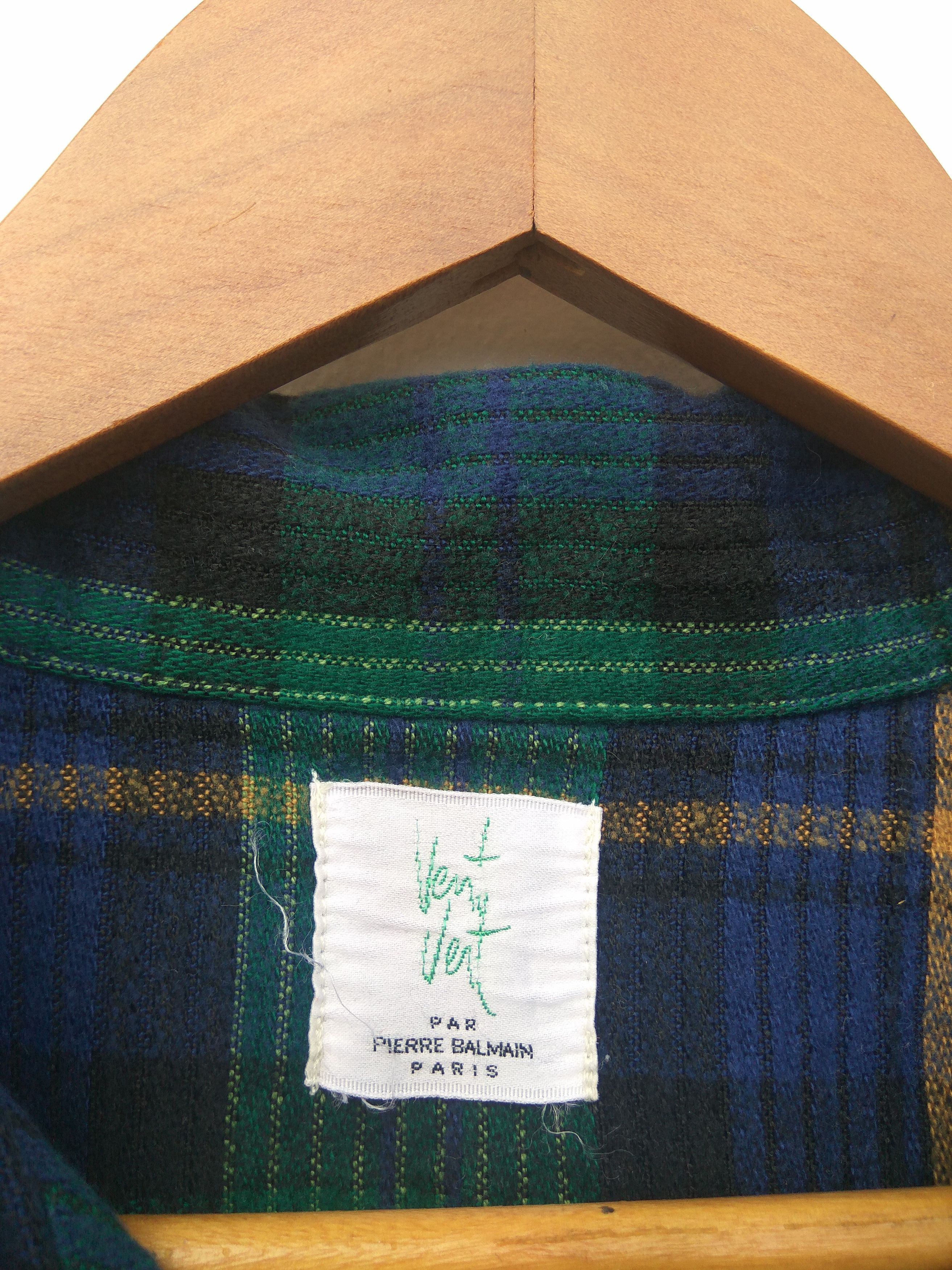 Balmain × Pierre Balmain Pierre Bailmain Sweater button up Vent Vert tartan Size US L / EU 52-54 / 3 - 5 Thumbnail