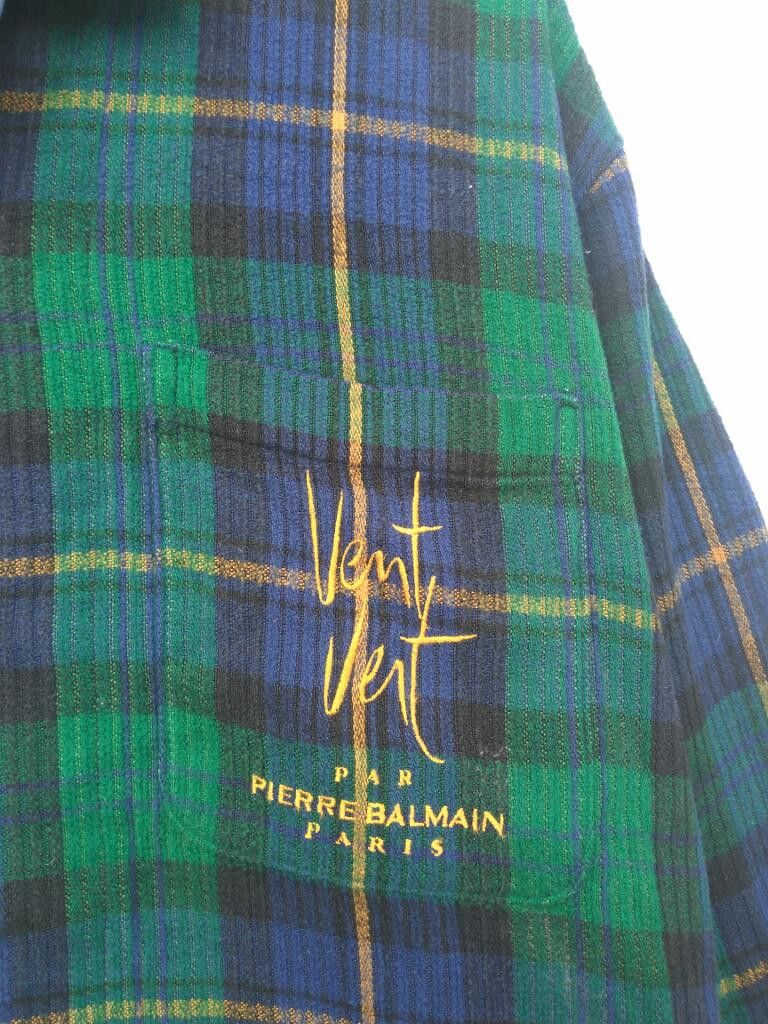 Balmain × Pierre Balmain Pierre Bailmain Sweater button up Vent Vert tartan Size US L / EU 52-54 / 3 - 4 Thumbnail