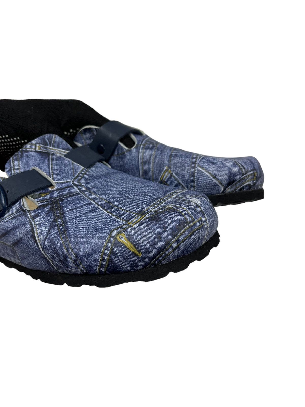 Vintage Birkenstock Style Denim Imitation Sandals Shoes Size US 8 / IT 38 - 4 Thumbnail