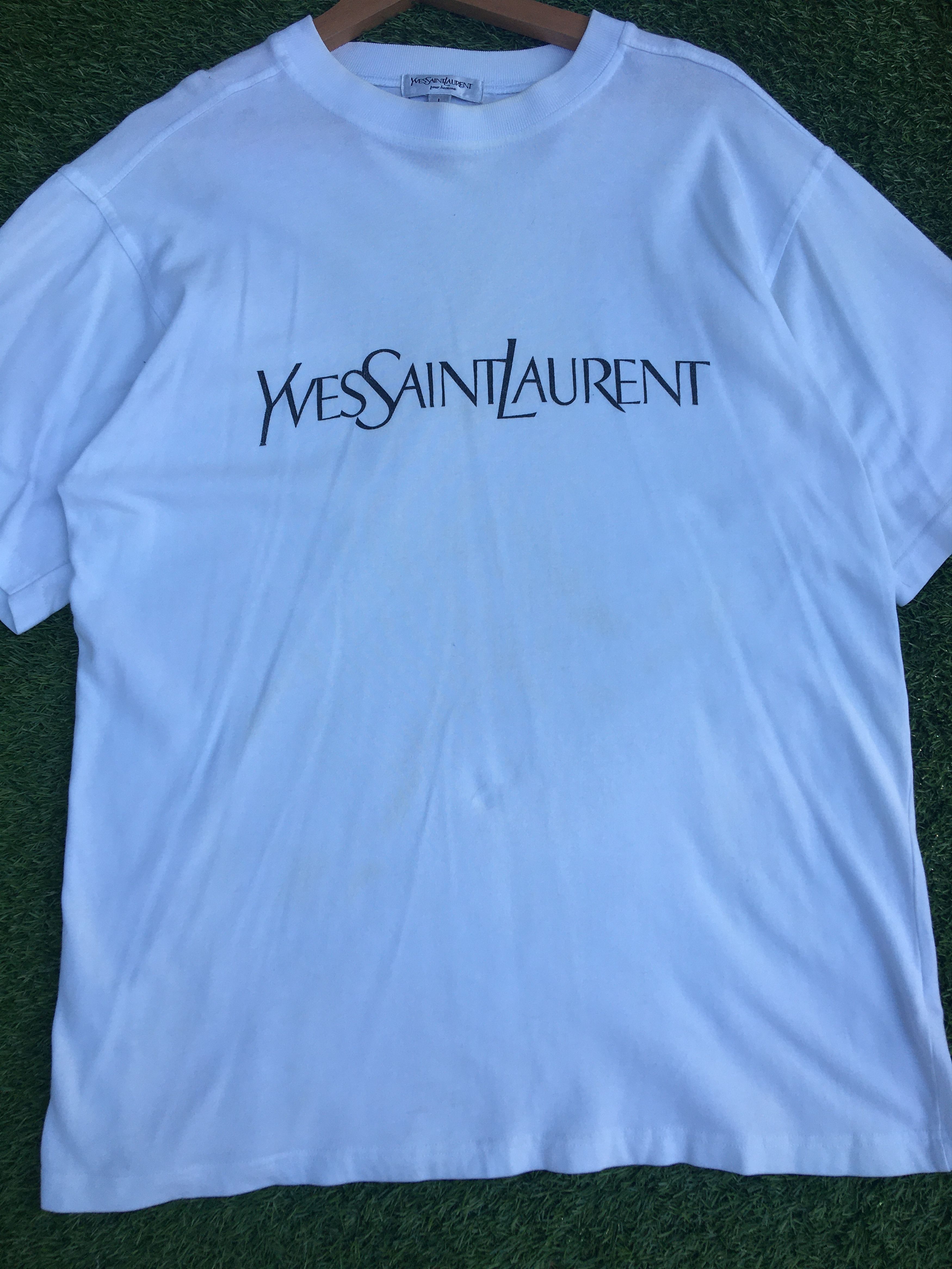 Yves Saint Laurent Vintage YSL Yves Saint Laurent Spellout Tshirt Size US L / EU 52-54 / 3 - 4 Thumbnail