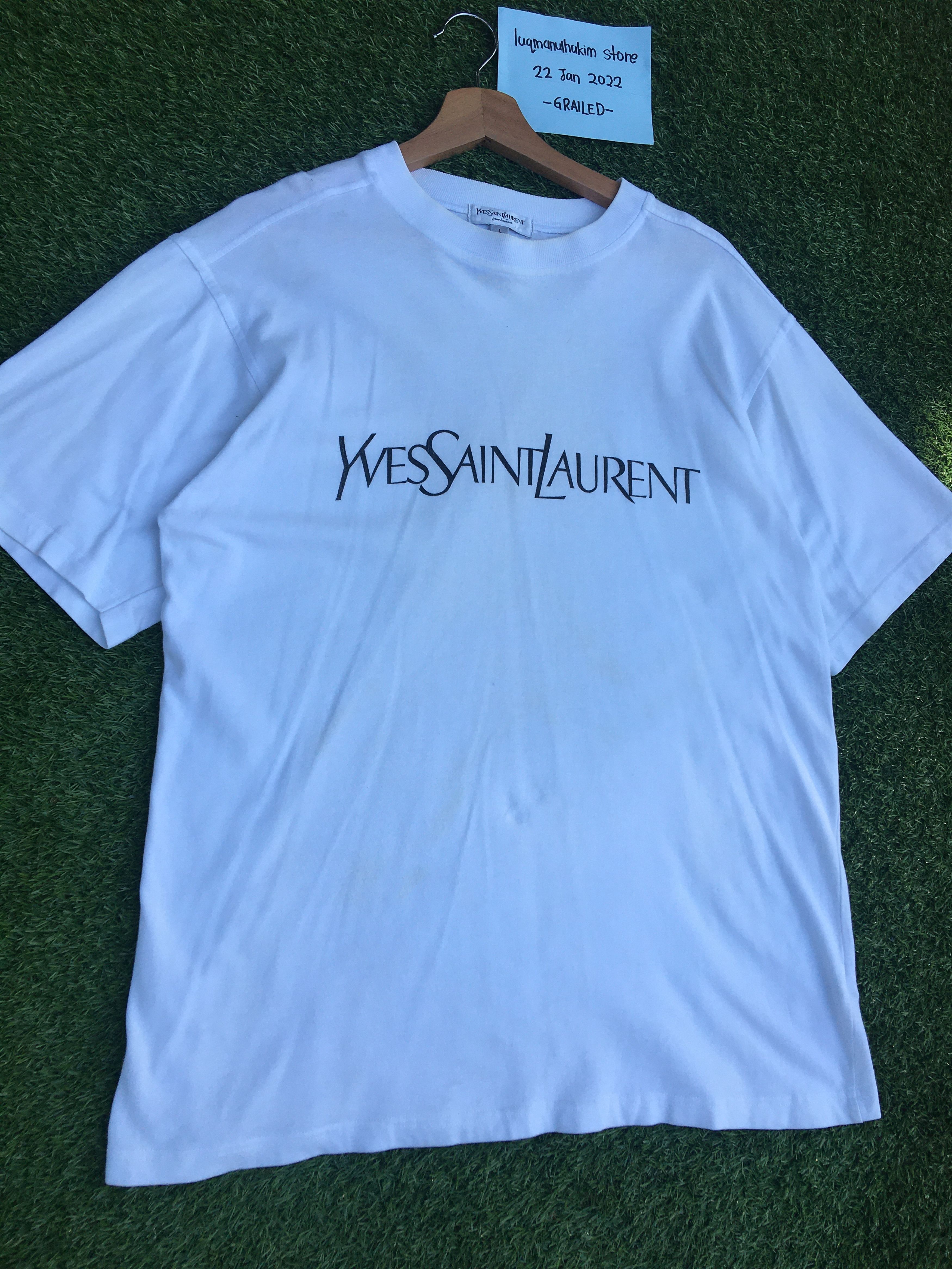 Yves Saint Laurent Vintage YSL Yves Saint Laurent Spellout Tshirt Size US L / EU 52-54 / 3 - 2 Thumbnail