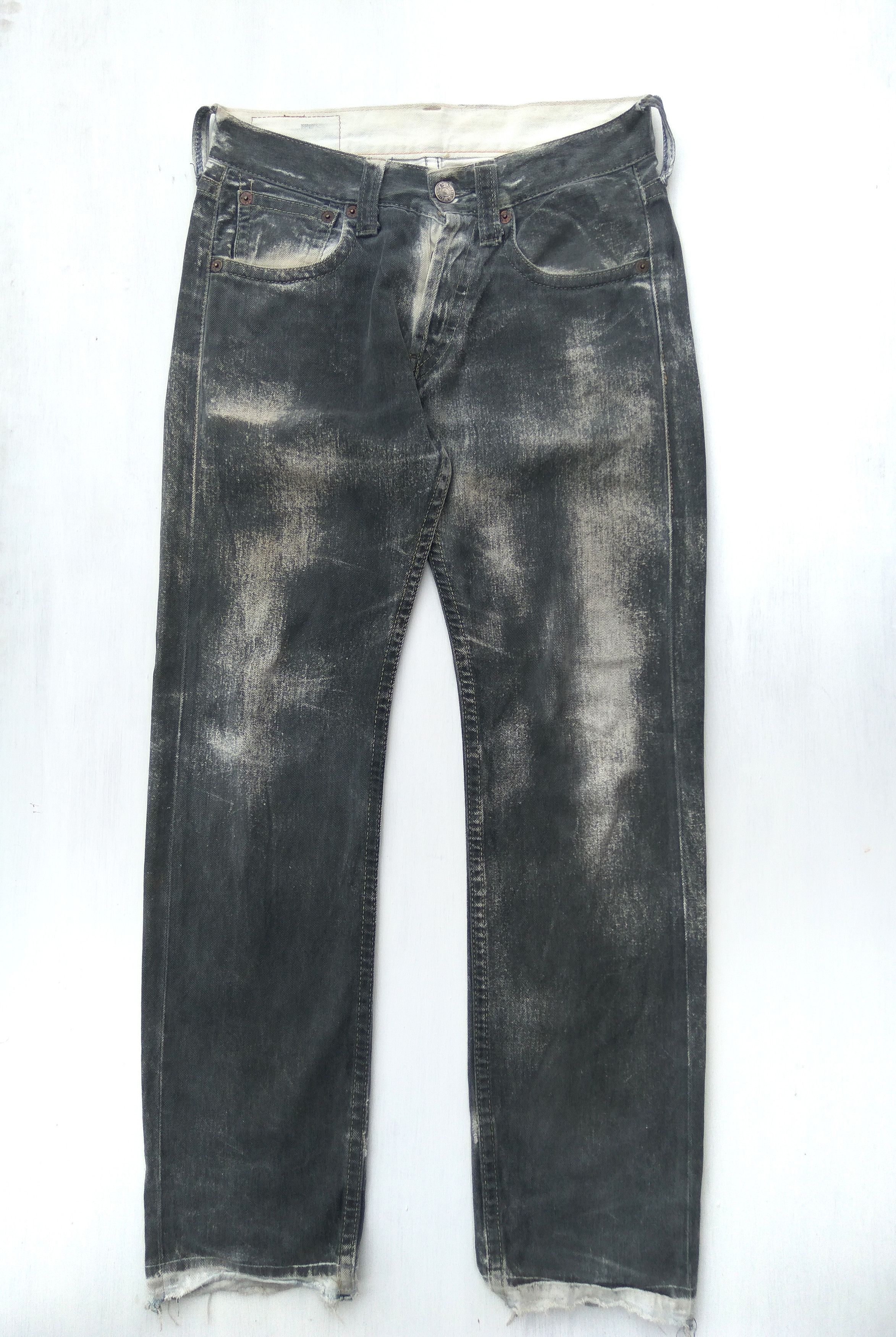 image of Vintage Levis 901 Jeans Acid Wash Button Fly Distressed in Acid Black, Men's (Size 32)