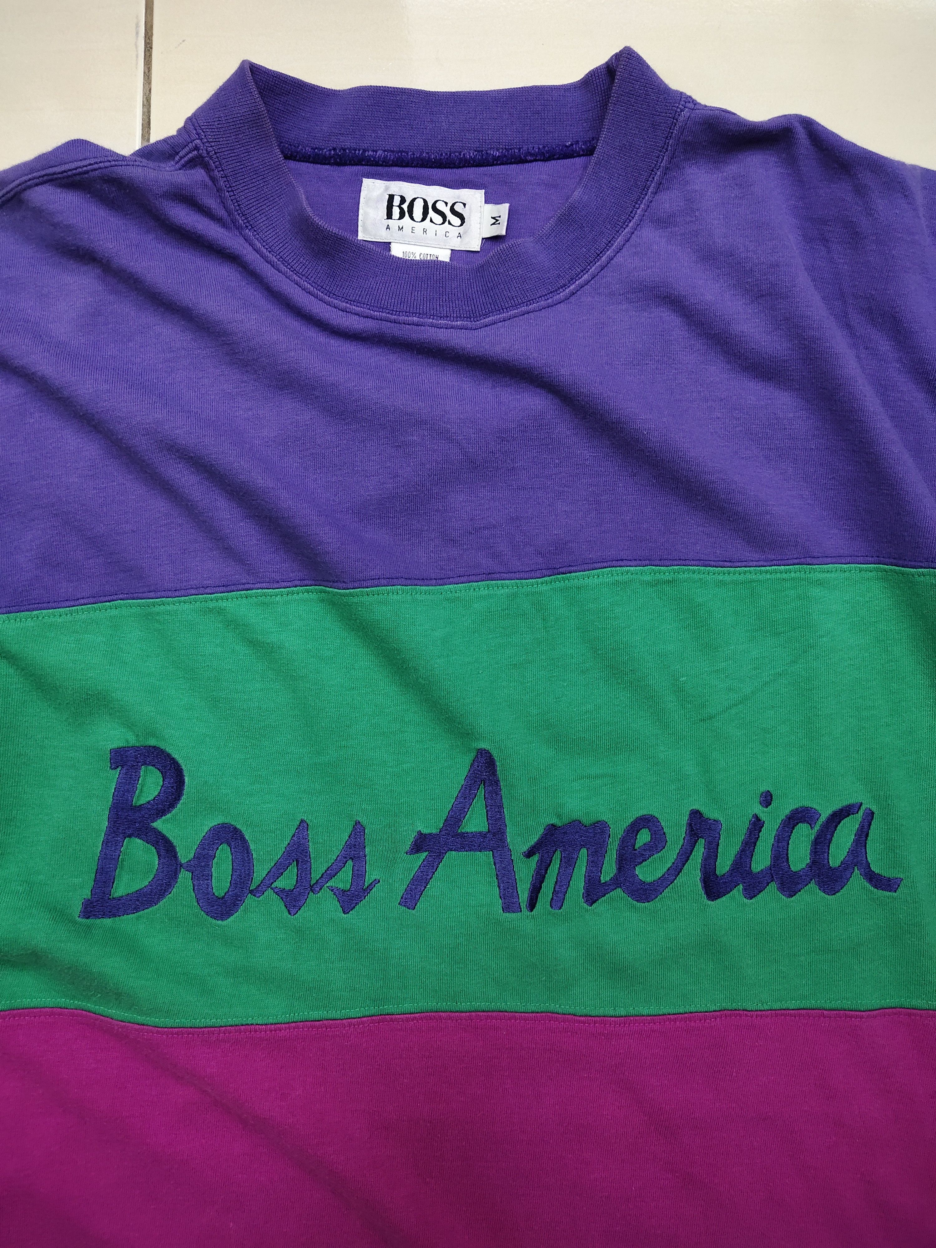 Vintage Vintage 90's Embroidered Boss America Oversive Tee Size US M / EU 48-50 / 2 - 2 Thumbnail