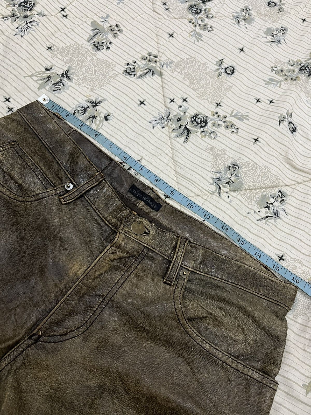 Issey Miyake X. TETE HOMME ROCK N ROLL LEATHER PANTS Size US 32 / EU 48 - 12 Thumbnail
