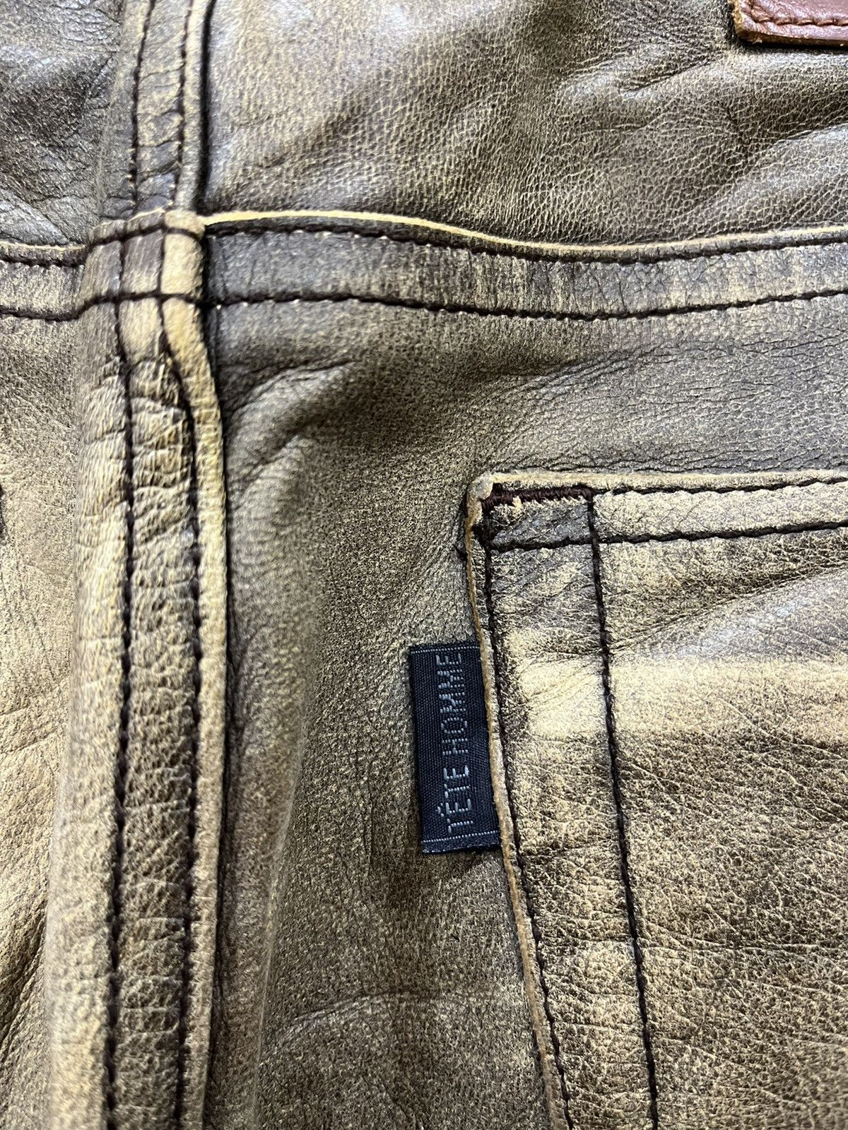 Issey Miyake X. TETE HOMME ROCK N ROLL LEATHER PANTS Size US 32 / EU 48 - 6 Thumbnail