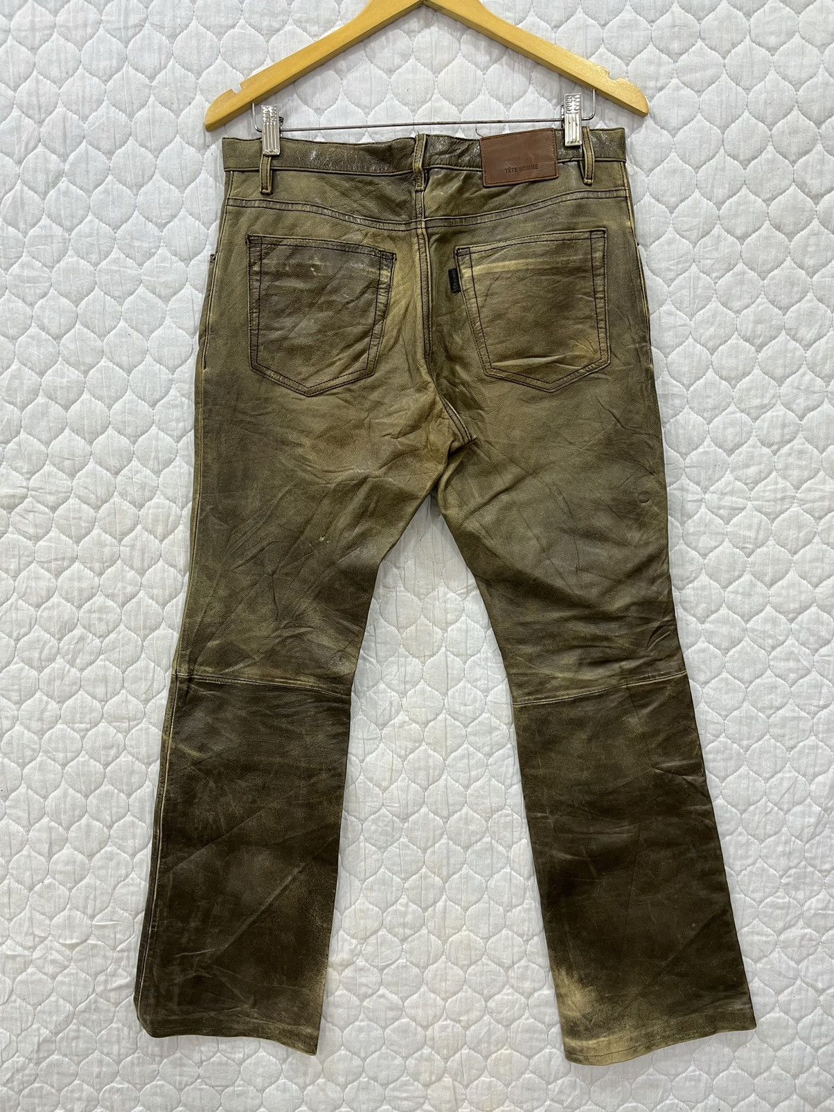 Issey Miyake X. TETE HOMME ROCK N ROLL LEATHER PANTS Size US 32 / EU 48 - 2 Thumbnail