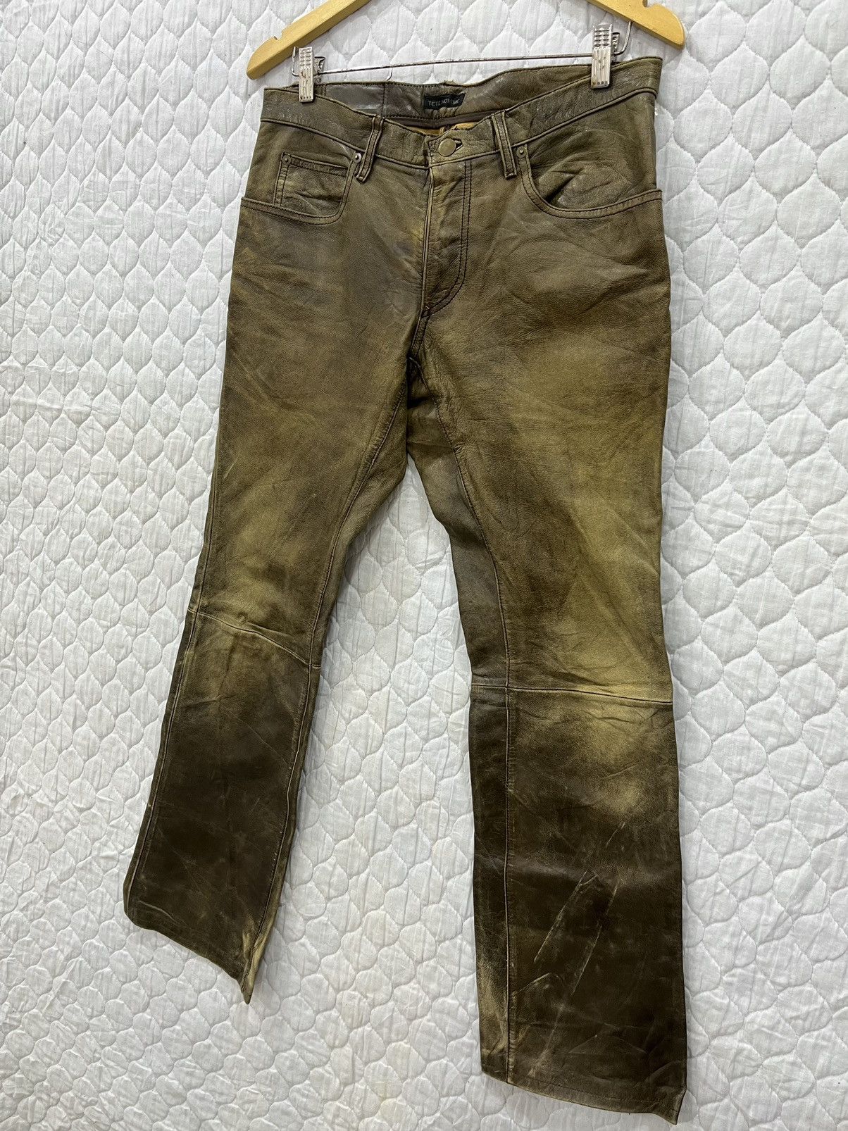 Issey Miyake X. TETE HOMME ROCK N ROLL LEATHER PANTS Size US 32 / EU 48 - 3 Thumbnail