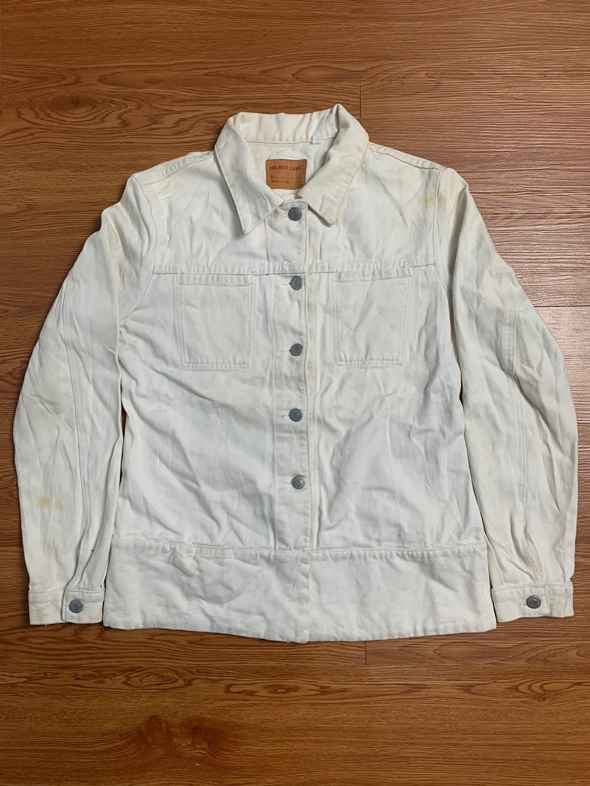 Helmut Lang Helmut Lang 1998 3 Pocket White Denim Jacket Size US S / EU 44-46 / 1 - 2 Thumbnail