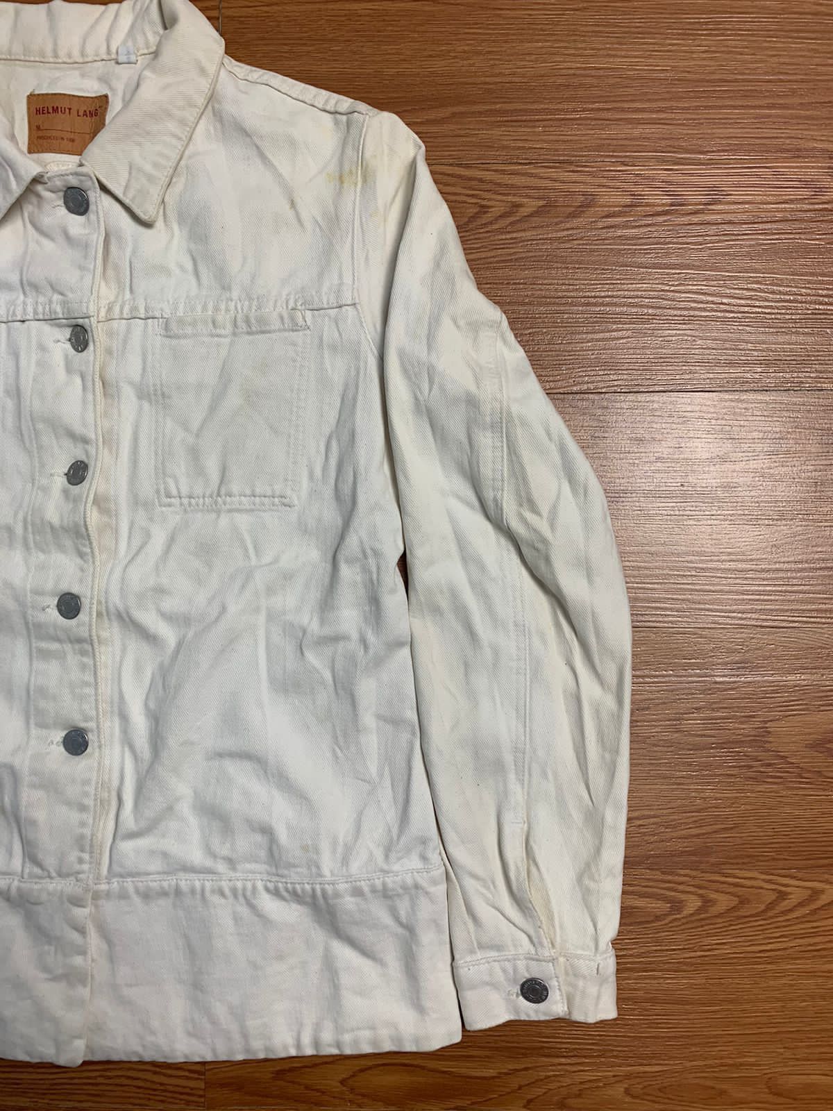 Helmut Lang Helmut Lang 1998 3 Pocket White Denim Jacket Size US S / EU 44-46 / 1 - 5 Thumbnail