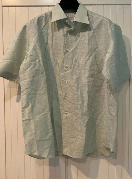 image of Stefano Ricci Ss'18 Shirt Linen Blend in Light Green, Men's (Size 2XL)