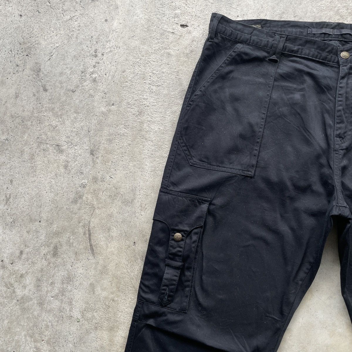 Japanese Brand W44🔥 Vintage Japanese Black Cargo Pants PARACHUTE Rare Size US 44 / EU 60 - 5 Thumbnail