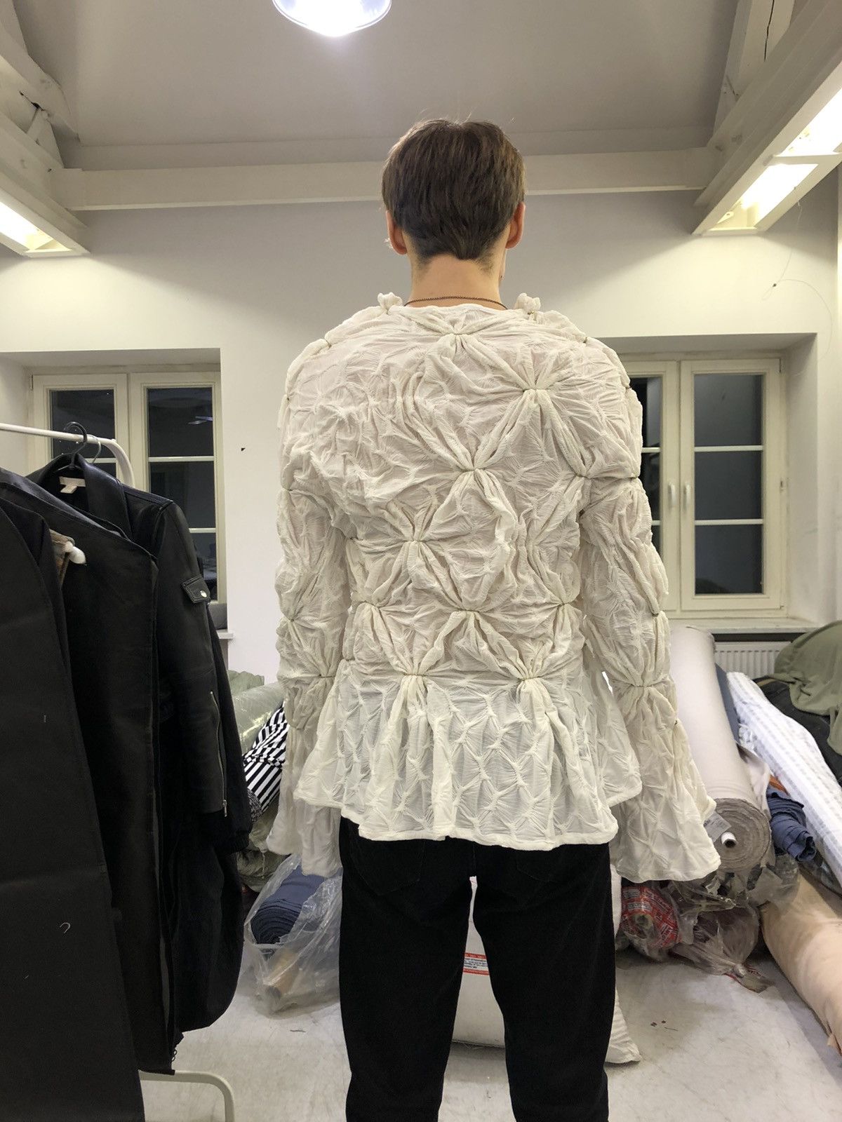 Other Waxed smocked textured white romantic blouse Size US S / EU 44-46 / 1 - 9 Thumbnail