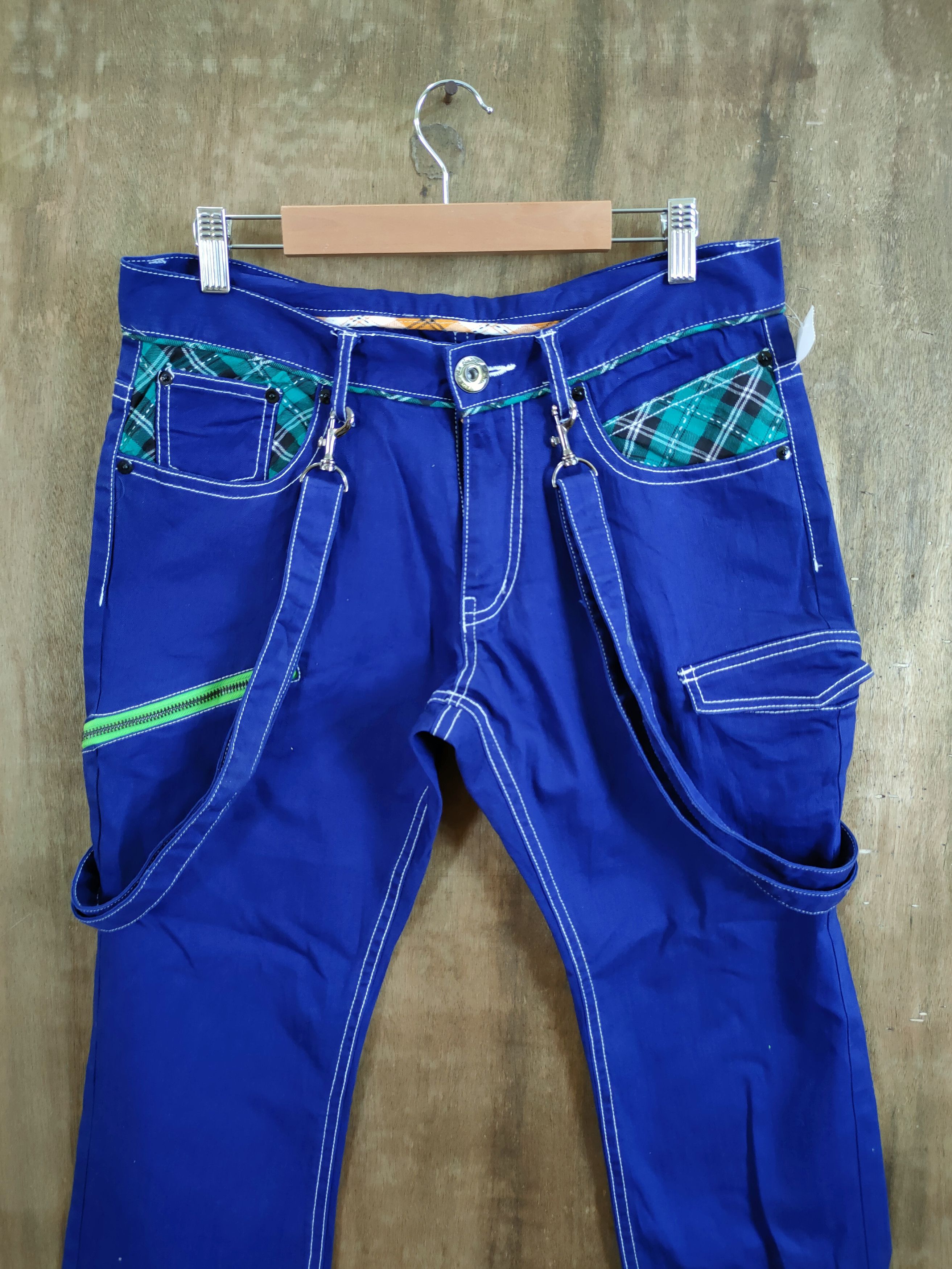 Japanese Brand DLL Japan blue multipocket denim overall cargo pants #1084DL Size US 32 / EU 48 - 3 Thumbnail