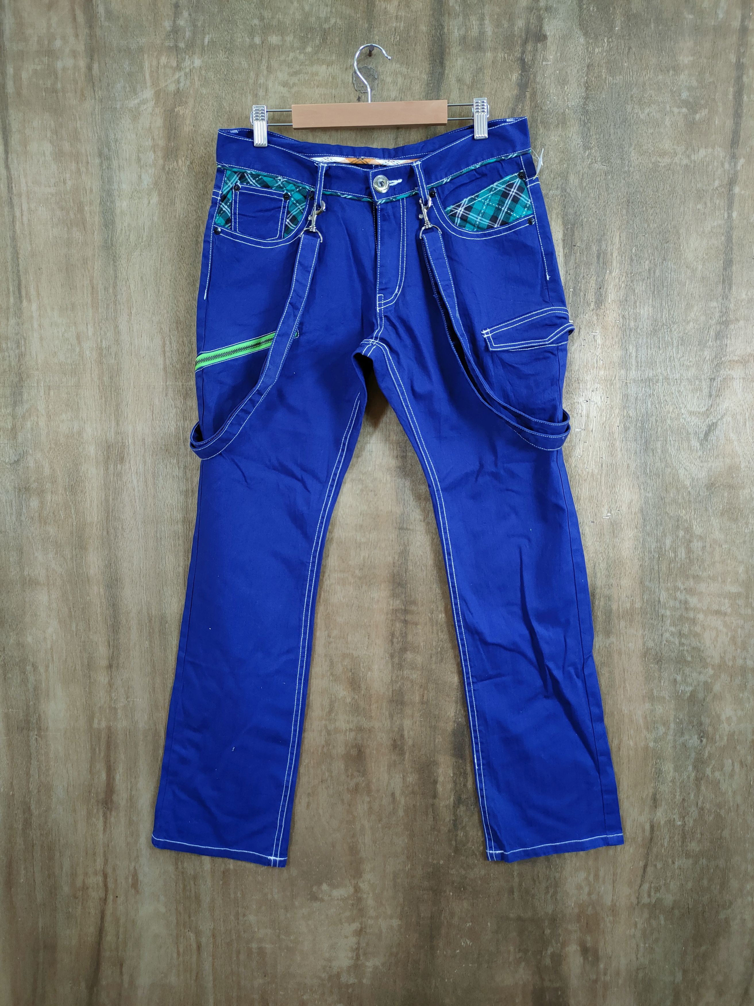 Japanese Brand DLL Japan blue multipocket denim overall cargo pants #1084DL Size US 32 / EU 48 - 1 Thumbnail