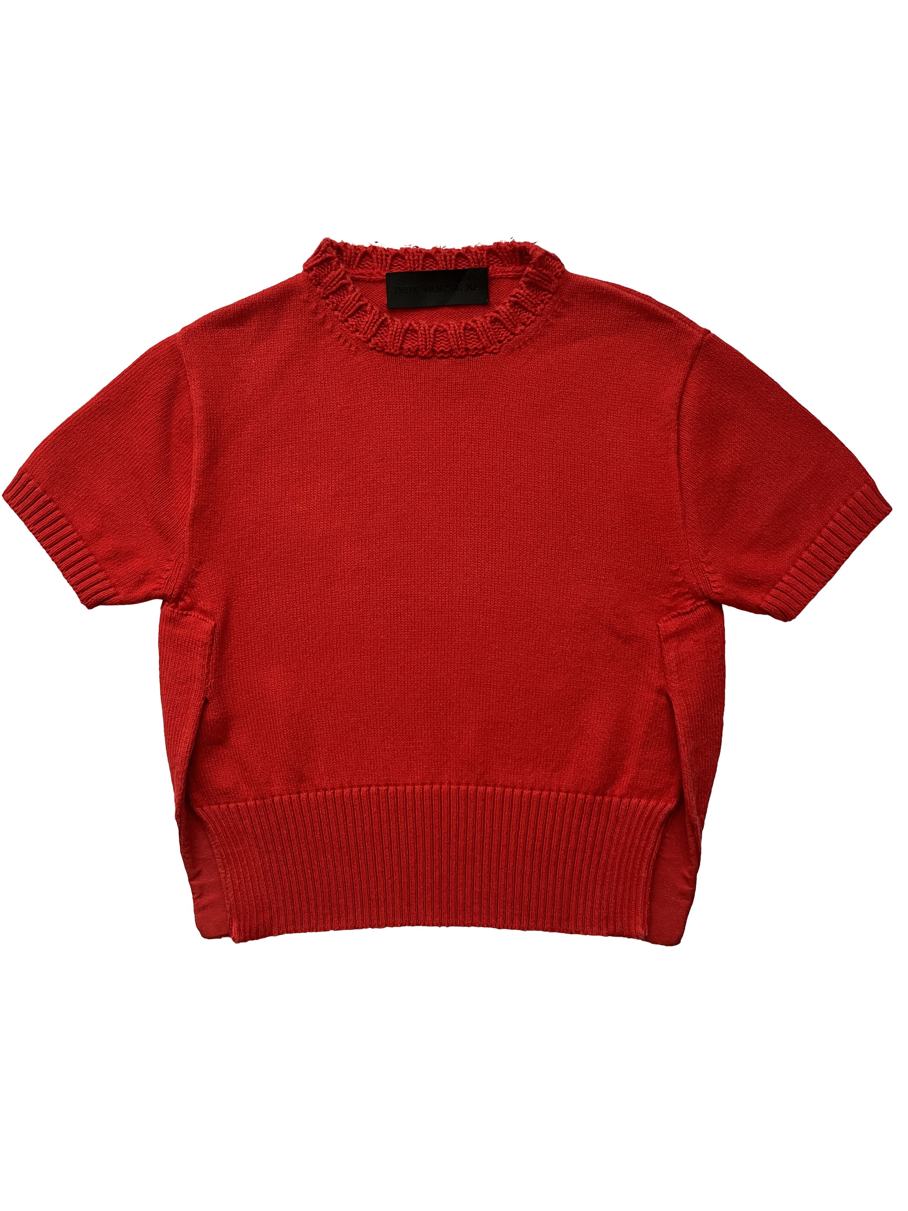 Dirk Van Saene ⚡️QUICK SALE⚡️Dirk van Saene Red Short Sleeve Knit Sweater Size M / US 6-8 / IT 42-44 - 1 Thumbnail