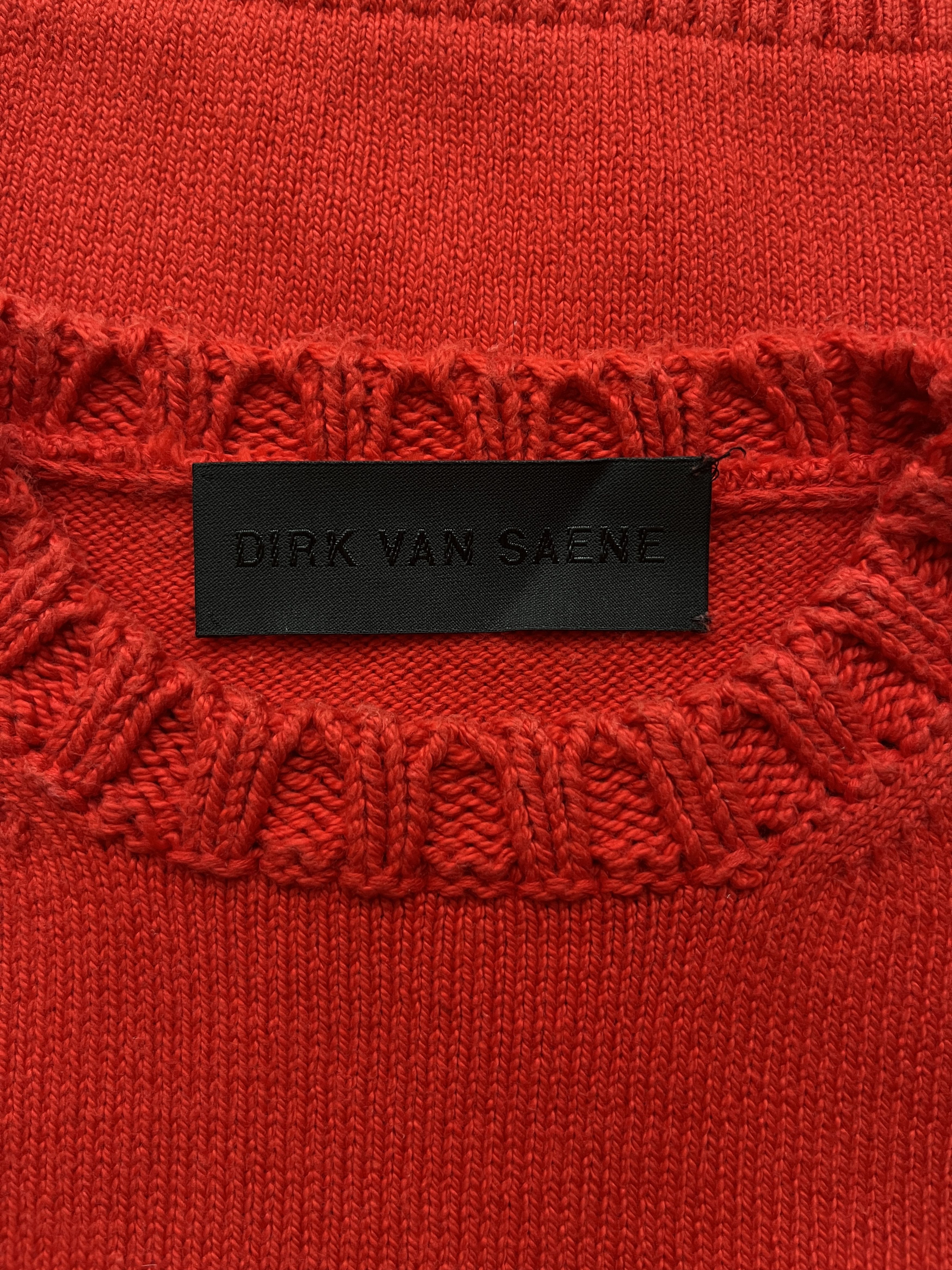 Dirk Van Saene ⚡️QUICK SALE⚡️Dirk van Saene Red Short Sleeve Knit Sweater Size M / US 6-8 / IT 42-44 - 3 Thumbnail