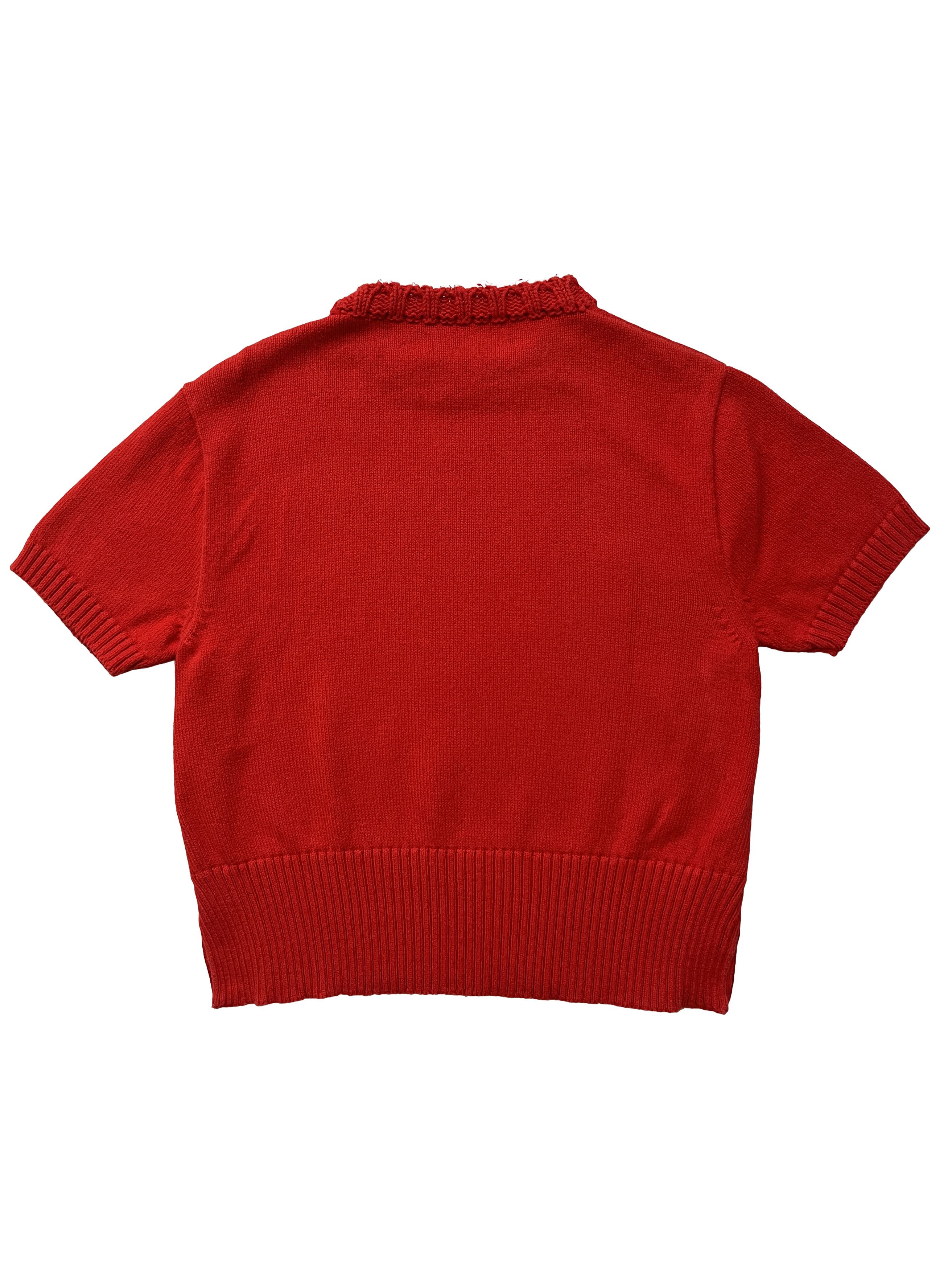 Dirk Van Saene ⚡️QUICK SALE⚡️Dirk van Saene Red Short Sleeve Knit Sweater Size M / US 6-8 / IT 42-44 - 2 Thumbnail