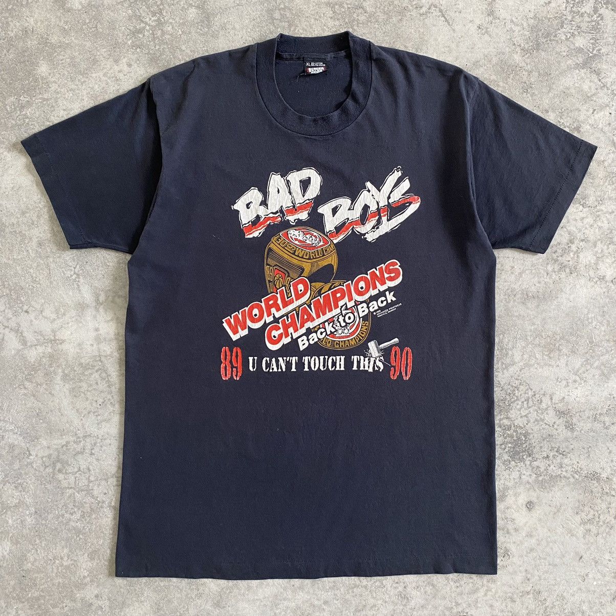 NBA Vintage 1990 Detroit Pistons Bad Boys NBA Promo T-shirt Size US XL / EU 56 / 4 - 2 Thumbnail