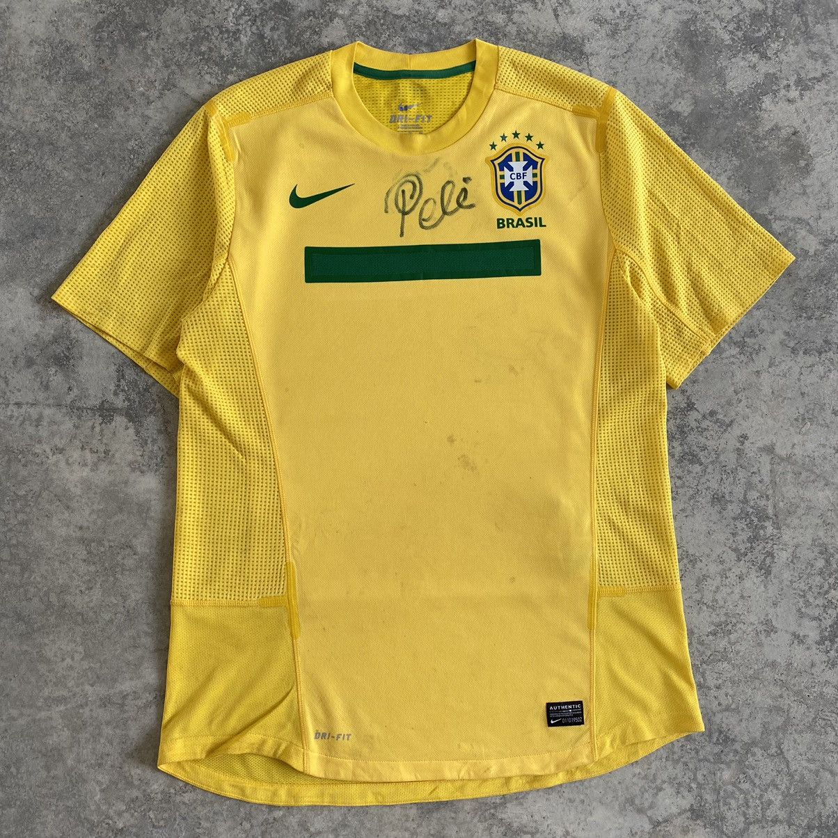 Nike 2011/12 Pele’s Signature Brazil Home Football Soccer Jersey Size US XL / EU 56 / 4 - 1 Thumbnail