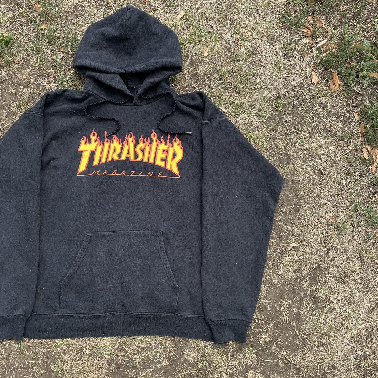 Vintage Vintage Y2K Thrasher Flame Graphic Hoodie Black Punk Opium M Size US M / EU 48-50 / 2 - 2 Thumbnail