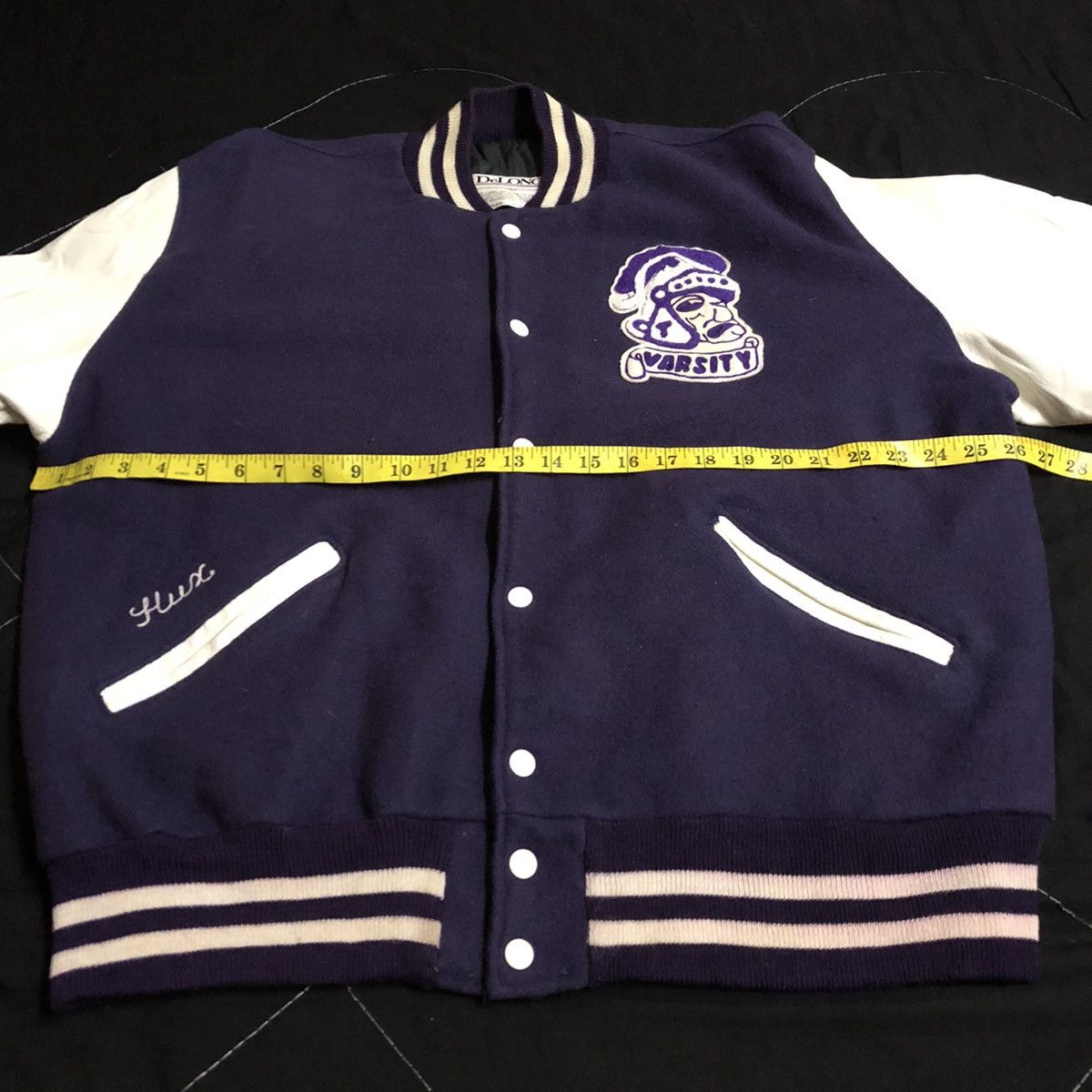 Vintage Vintage De Long Letterman Varsity Jacket leather Sleeve Size US XL / EU 56 / 4 - 11 Thumbnail
