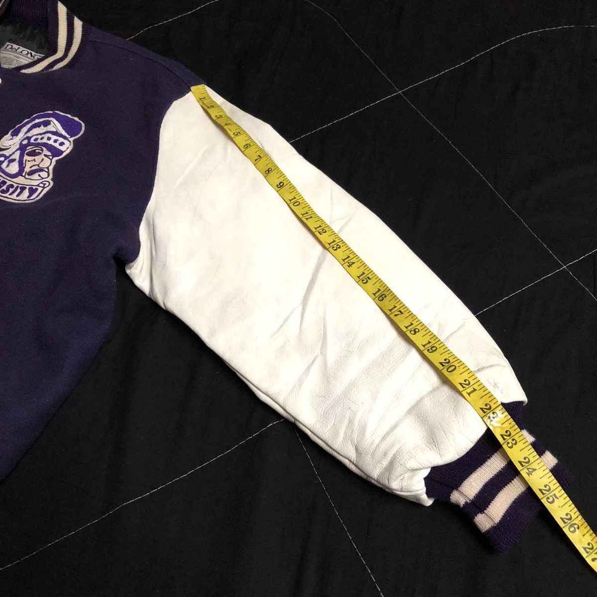 Vintage Vintage De Long Letterman Varsity Jacket leather Sleeve Size US XL / EU 56 / 4 - 13 Thumbnail